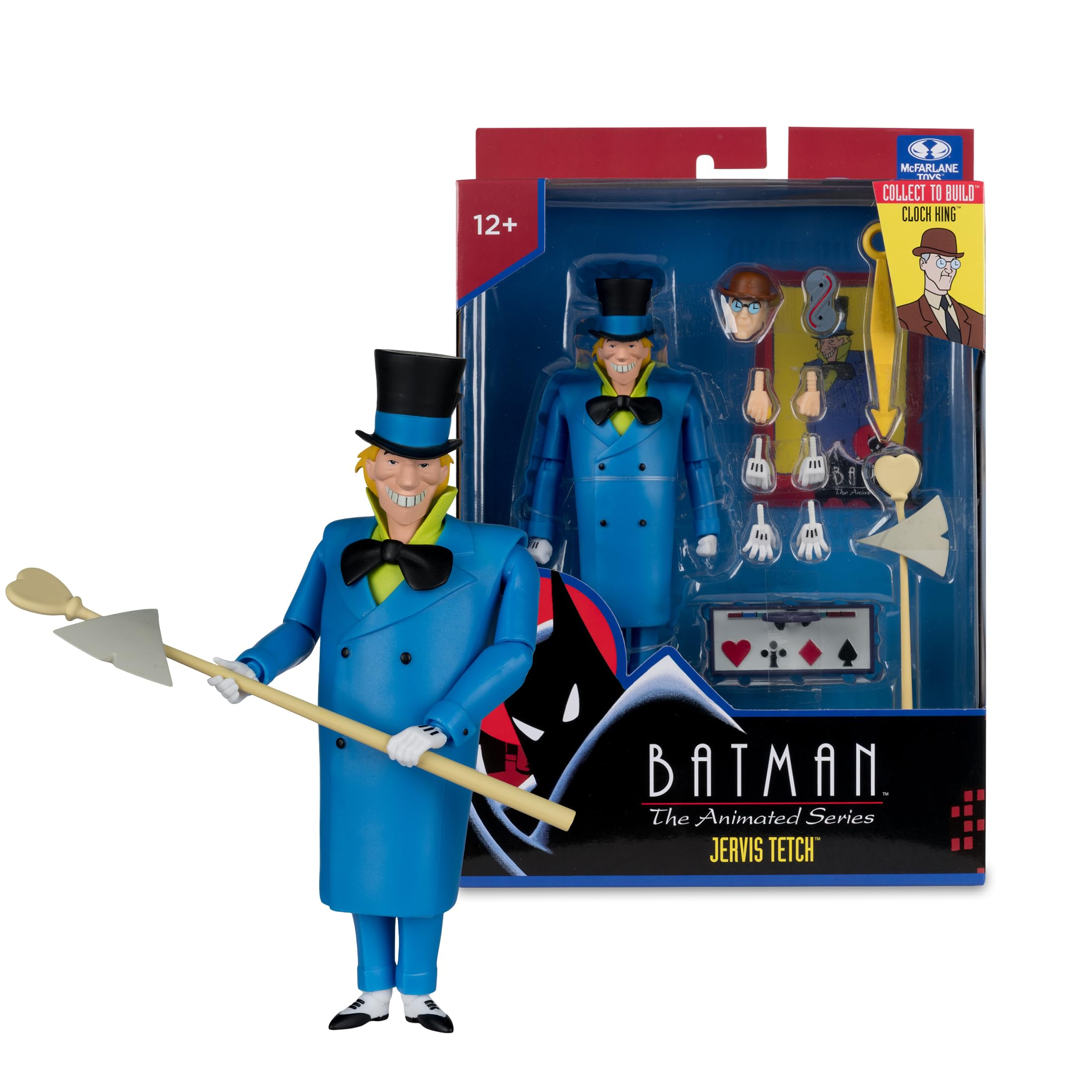 McFarlane Batman: The Animated Series Jervis Tetch (Mad Hatter) 6in Action Figure | Build-A Clock King Piece