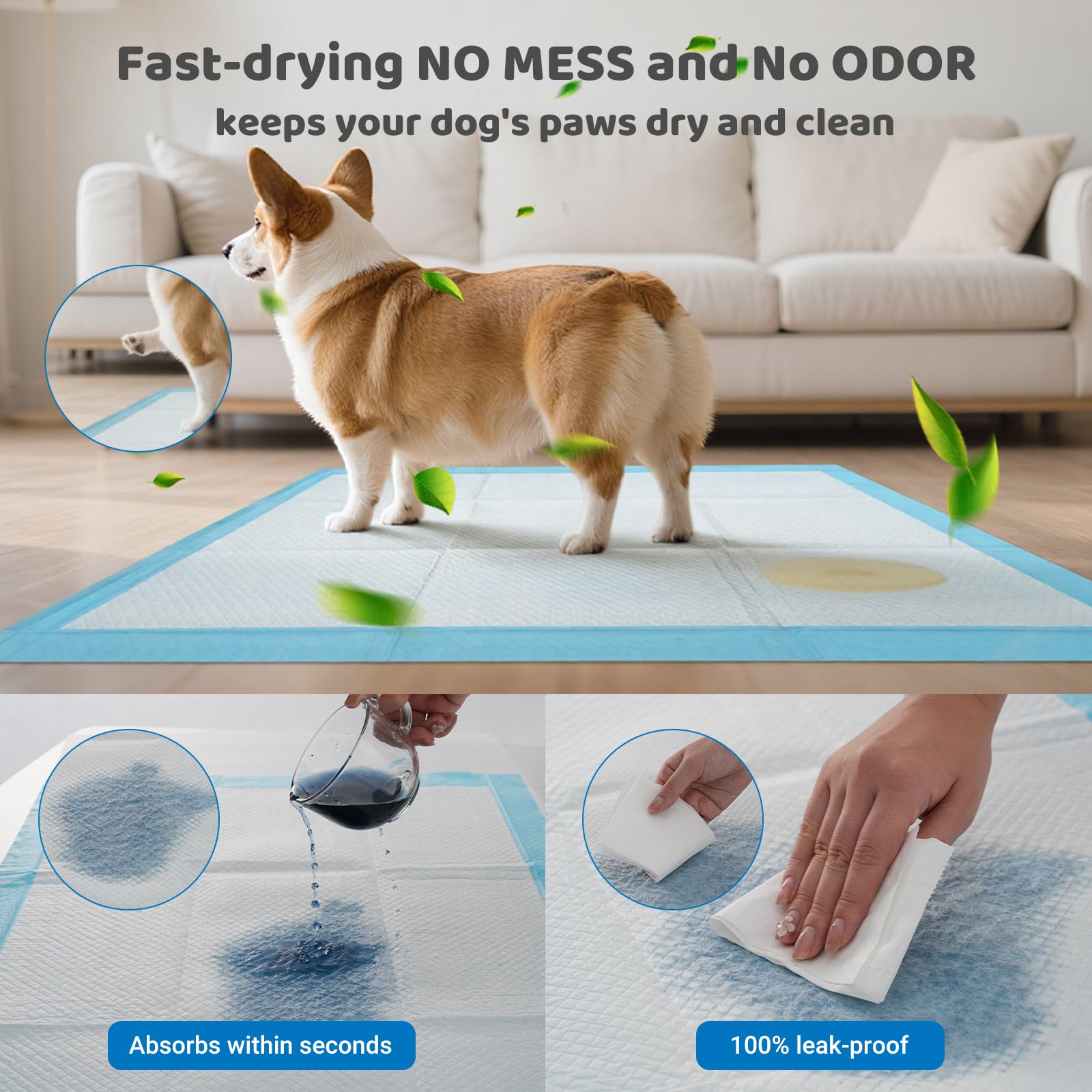Barpor Extra Large Puppy Training Pads - 60x90cm, Super Absorbent, Leak-Proof | 20 Count