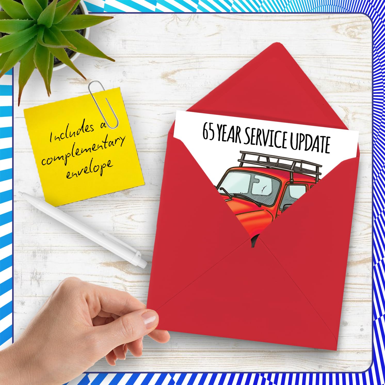 Stuff4 65th Birthday Card for Women & Men | 145mm Square Greeting Card | Unique Design 5