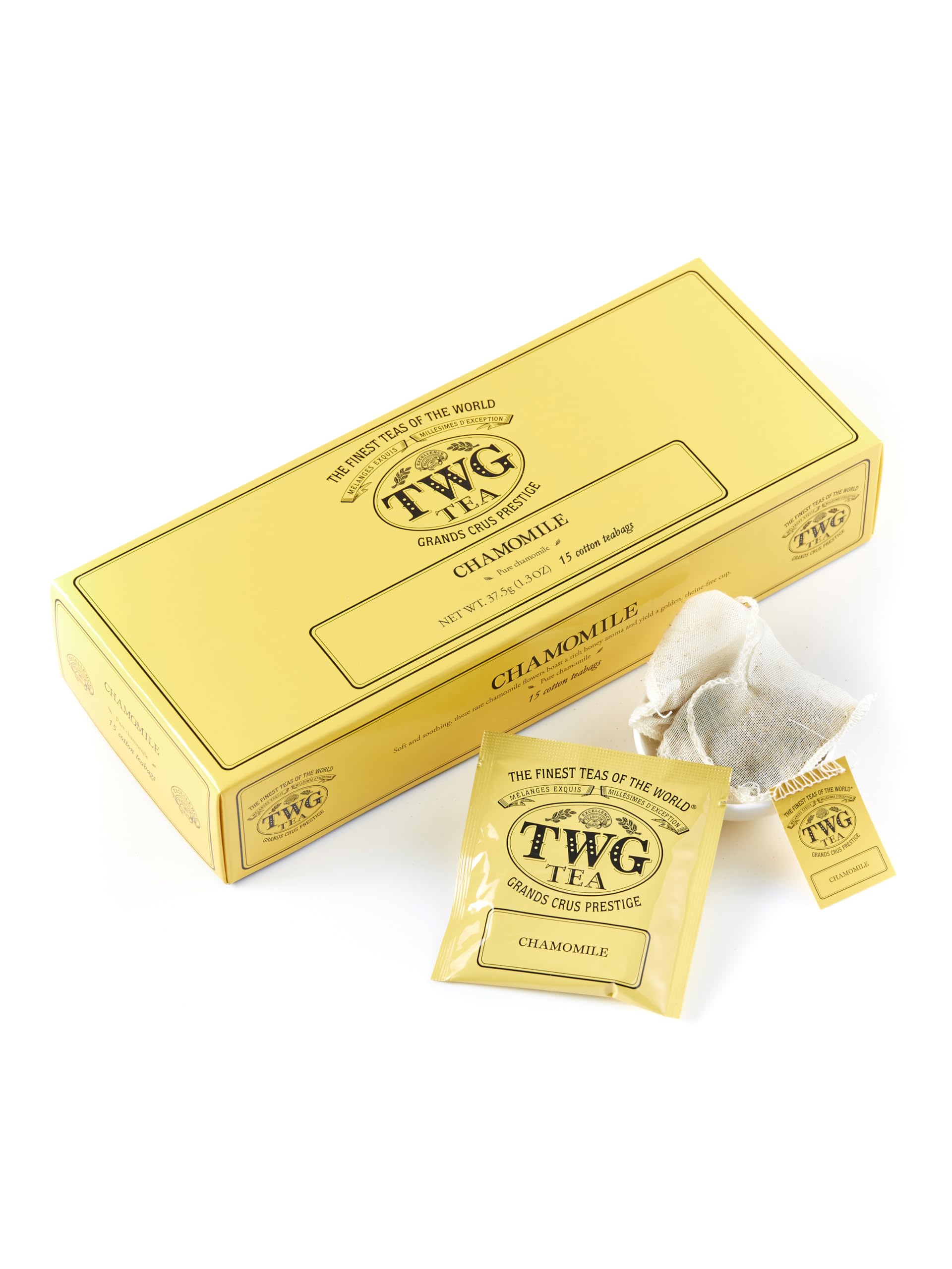 TWG Tea Chamomile Herbal Tea | Decaffeinated & Theine-Free | 15 Hand-Sewn Cotton Teabags 1
