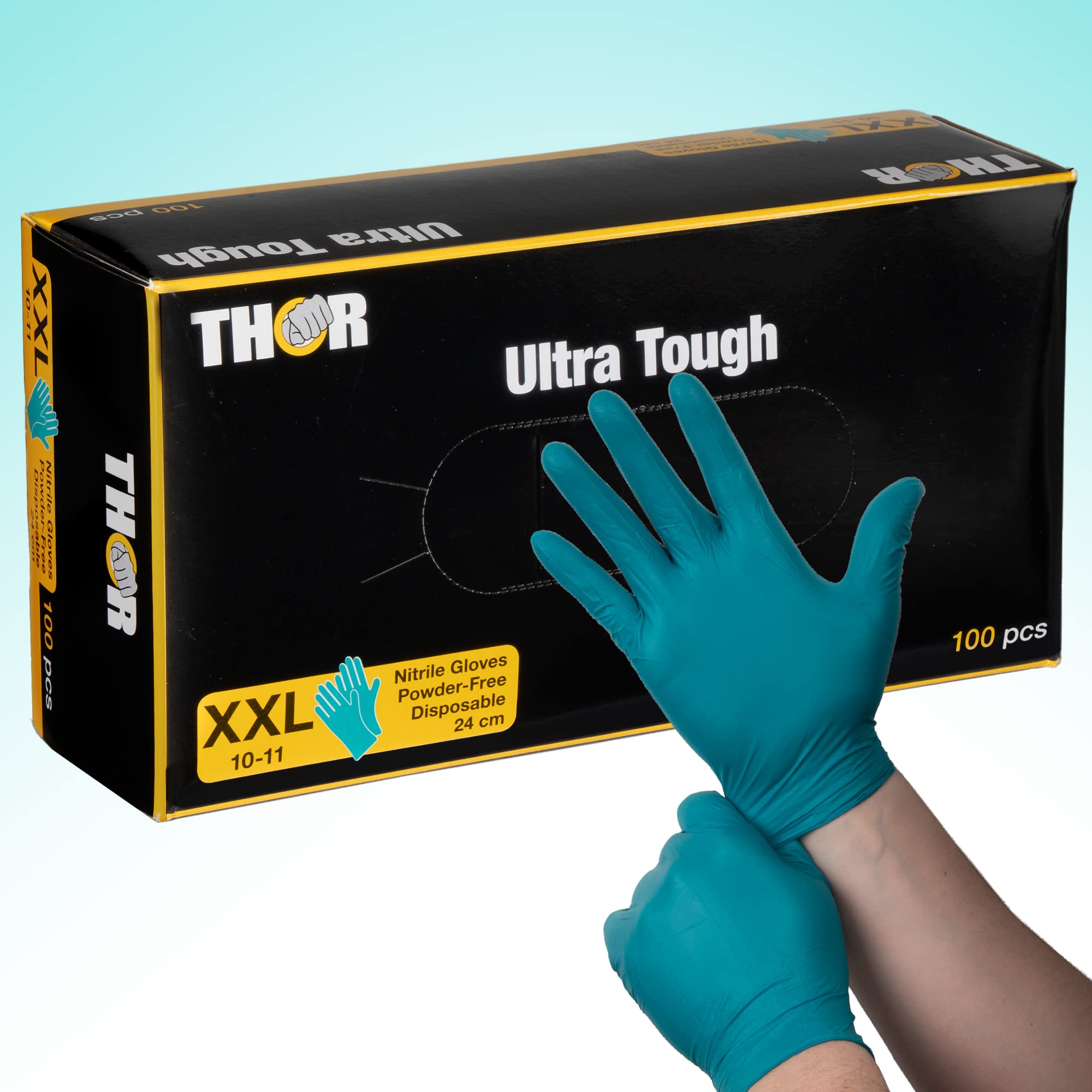 ABENA Nitrile XXL Green Disposable Gloves - Pack of 100 | Puncture Proof 2