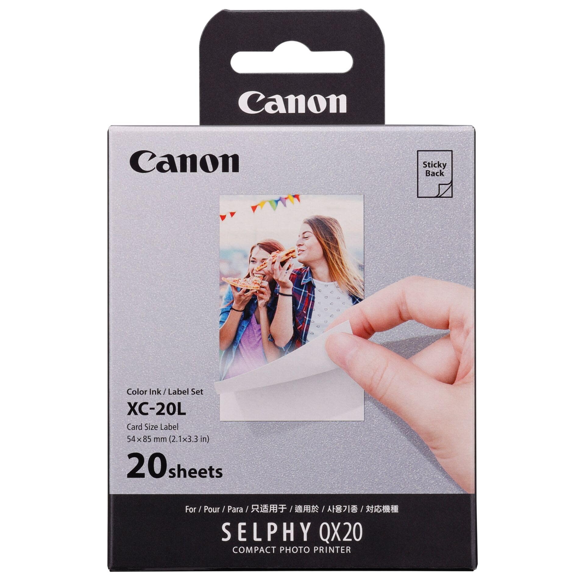 Canon XC-20L Ink + Paper Set - 20 Sheets for SELPHY Square QX20 | Waterproof Prints