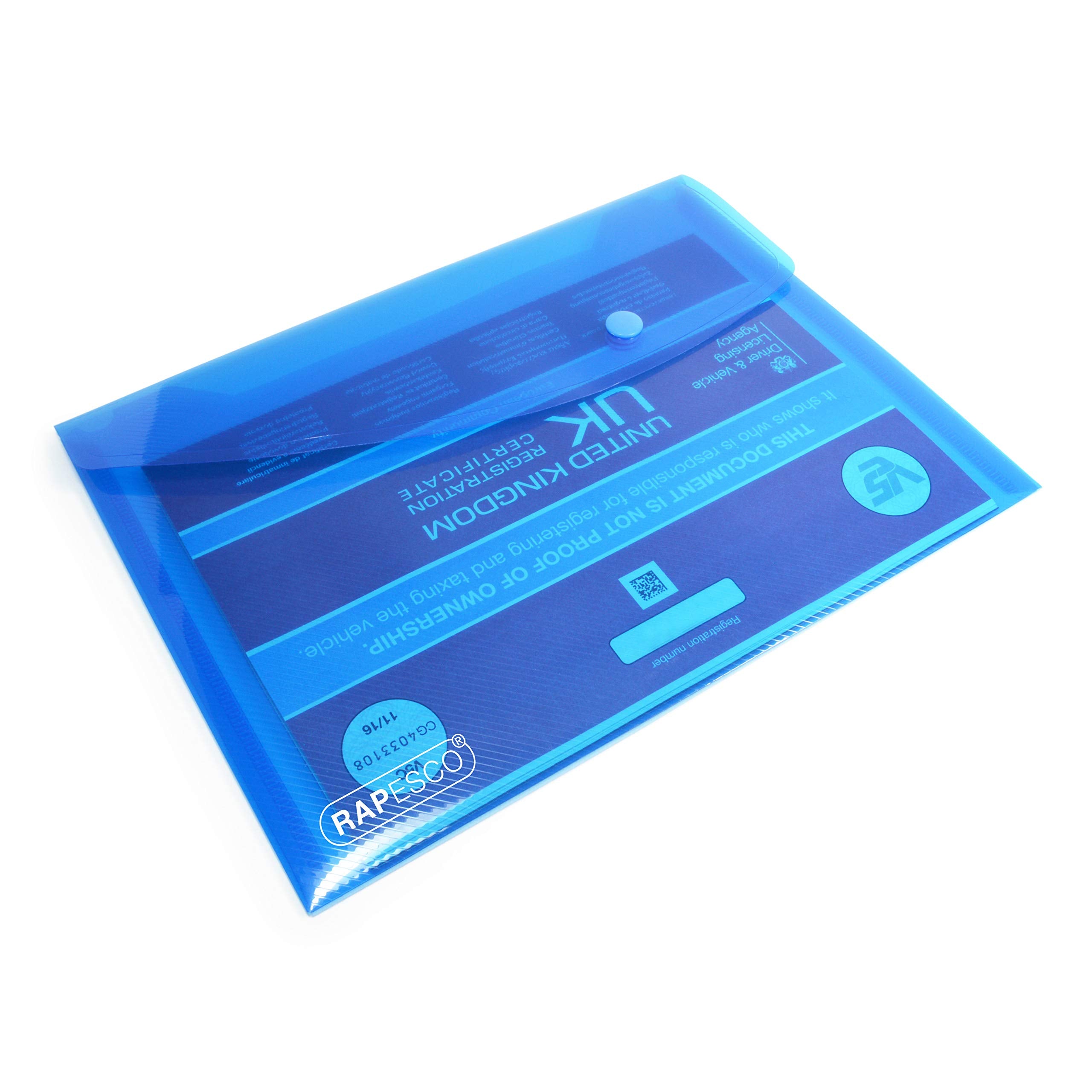 RAPESCO A5 Bright Transparent Popper Wallet - 75 Sheet Capacity | Pack of 25 | 100% Recycled PP 6