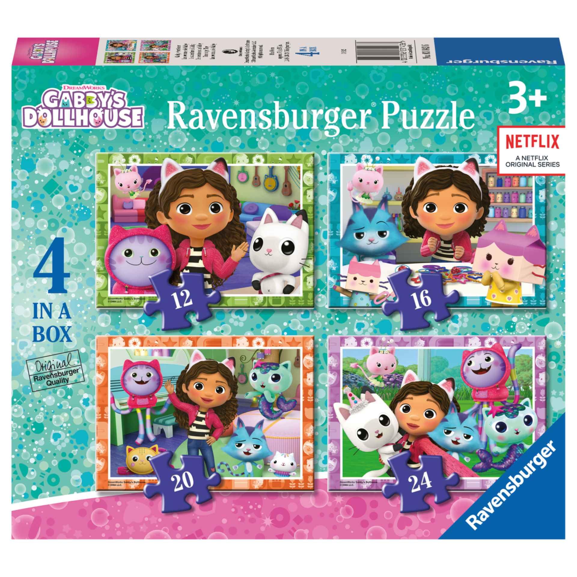 Ravensburger Gabby’s Dollhouse 4-in-1 Jigsaw Puzzle Set - 12, 16, 20, 24 Piece Puzzles for Kids Ages 3+ 1