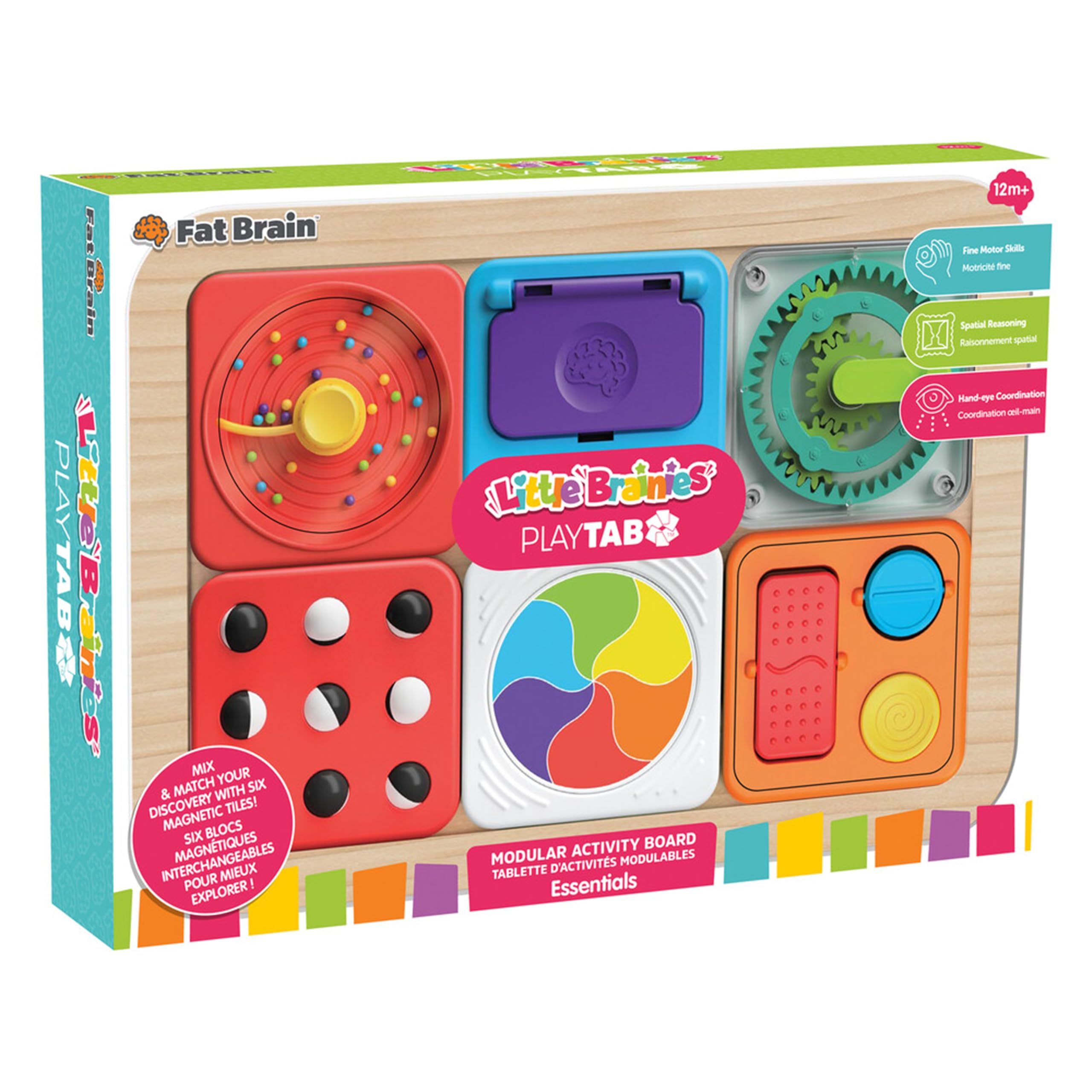 Fat Brain Toys PlayTab Essential Set Magnetic Sensory Activity Board for Ages 12 Months+ 2