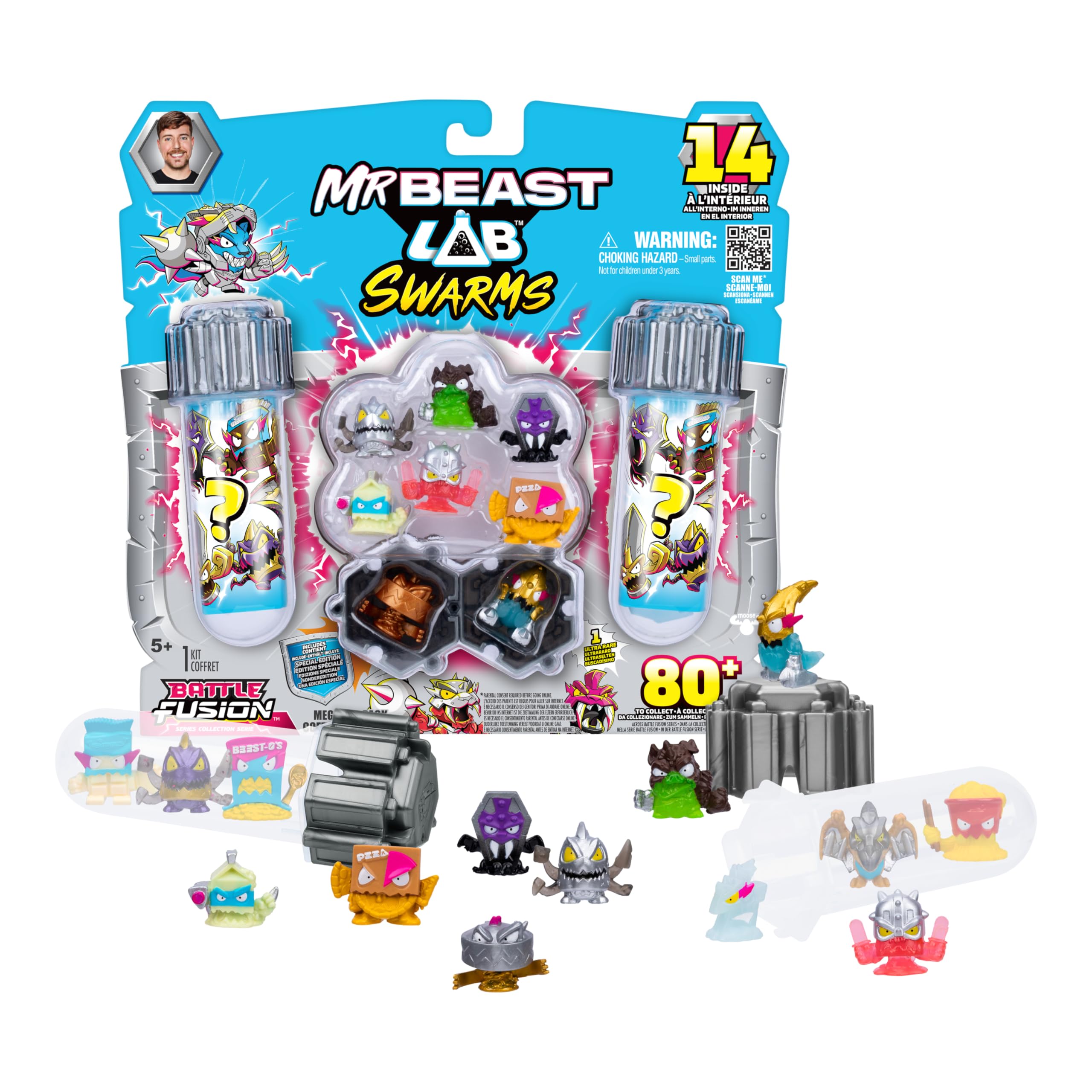 MRBEAST LAB Battle Fusion Series Mega Lab Pack - 14 Micro Beasts | Rust Reveal Special Edition | Collectible Figures 1