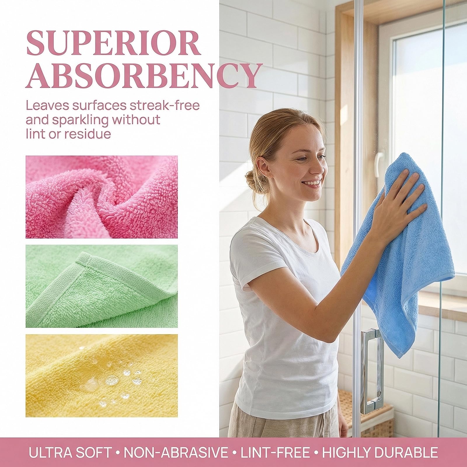 Admygo 8-Piece Bamboo Charcoal Fiber Face Cloths - Reusable & Gentle Exfoliation | 25x25 cm 6