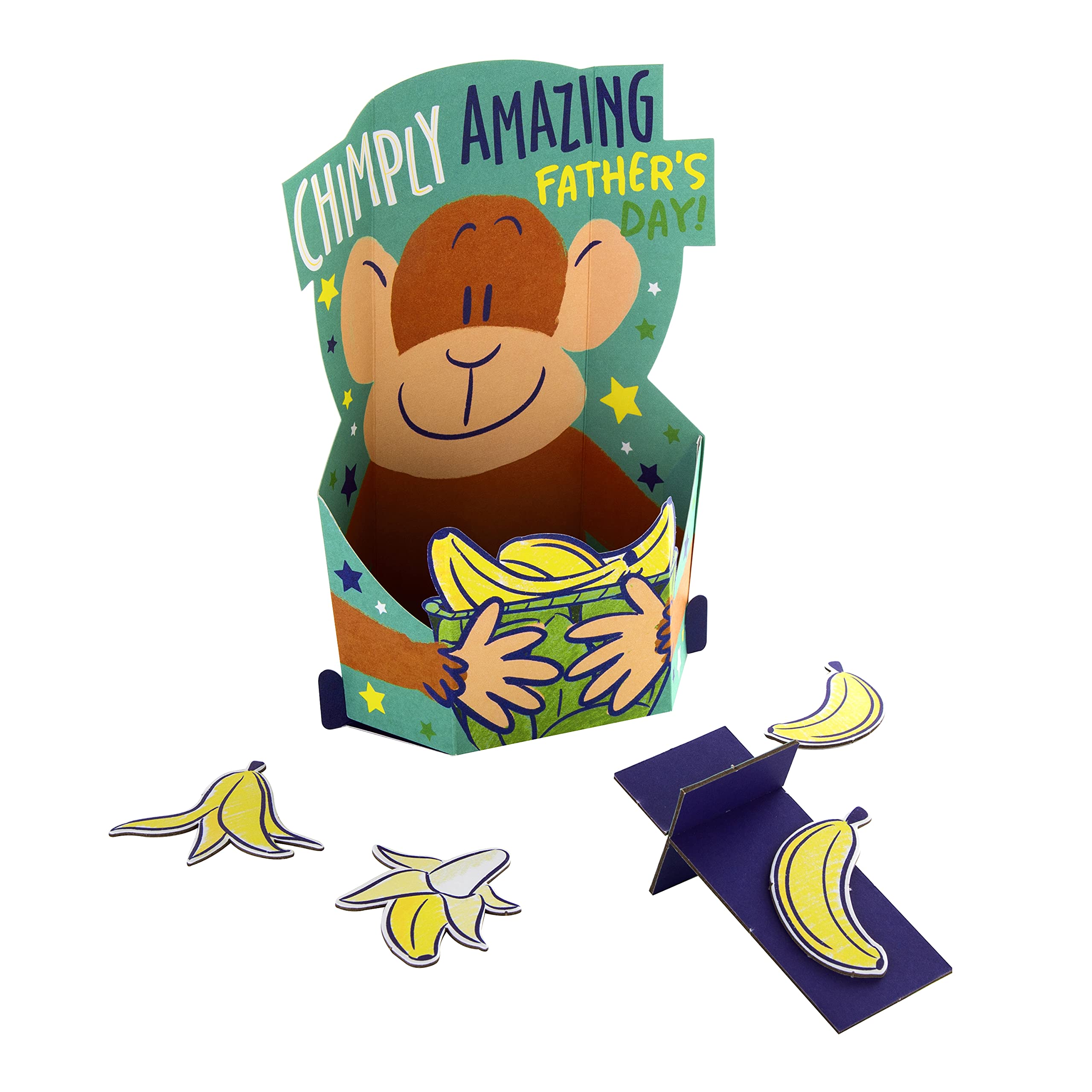 Hallmark Father's Day Pop Up Monkey Card - 3D Game Included | 22.8cm x 15.9cm 1