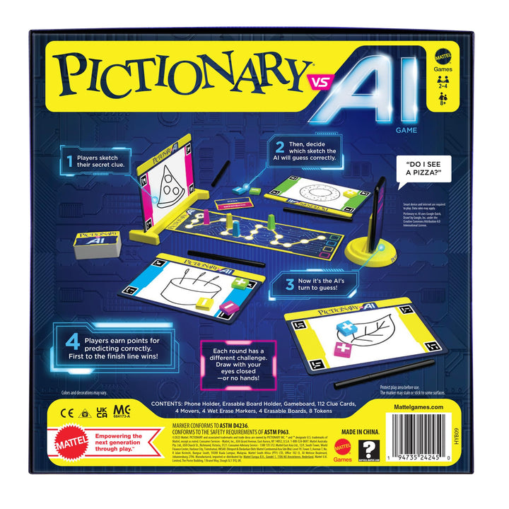 Mattel Games Pictionary Vs. AI Family Board Game for 2-4 Players