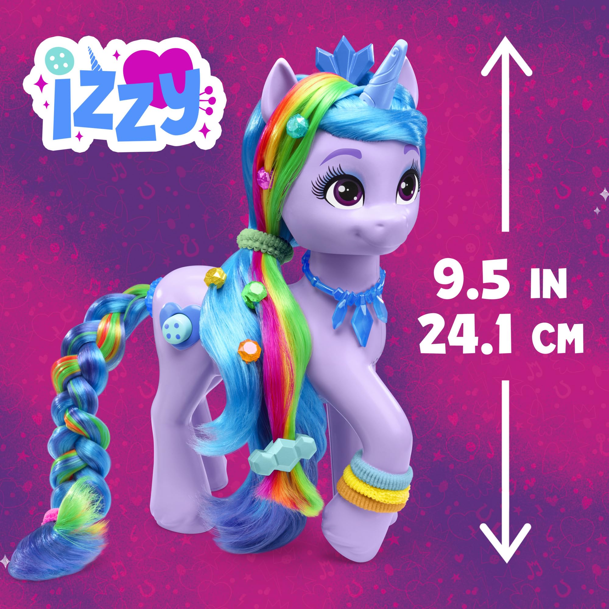 My Little Pony: Tell Your Tale Rainbow Styles Izzy Moonbow Unicorn Toy - Interactive Figure with 17 Accessories, Ages 4+