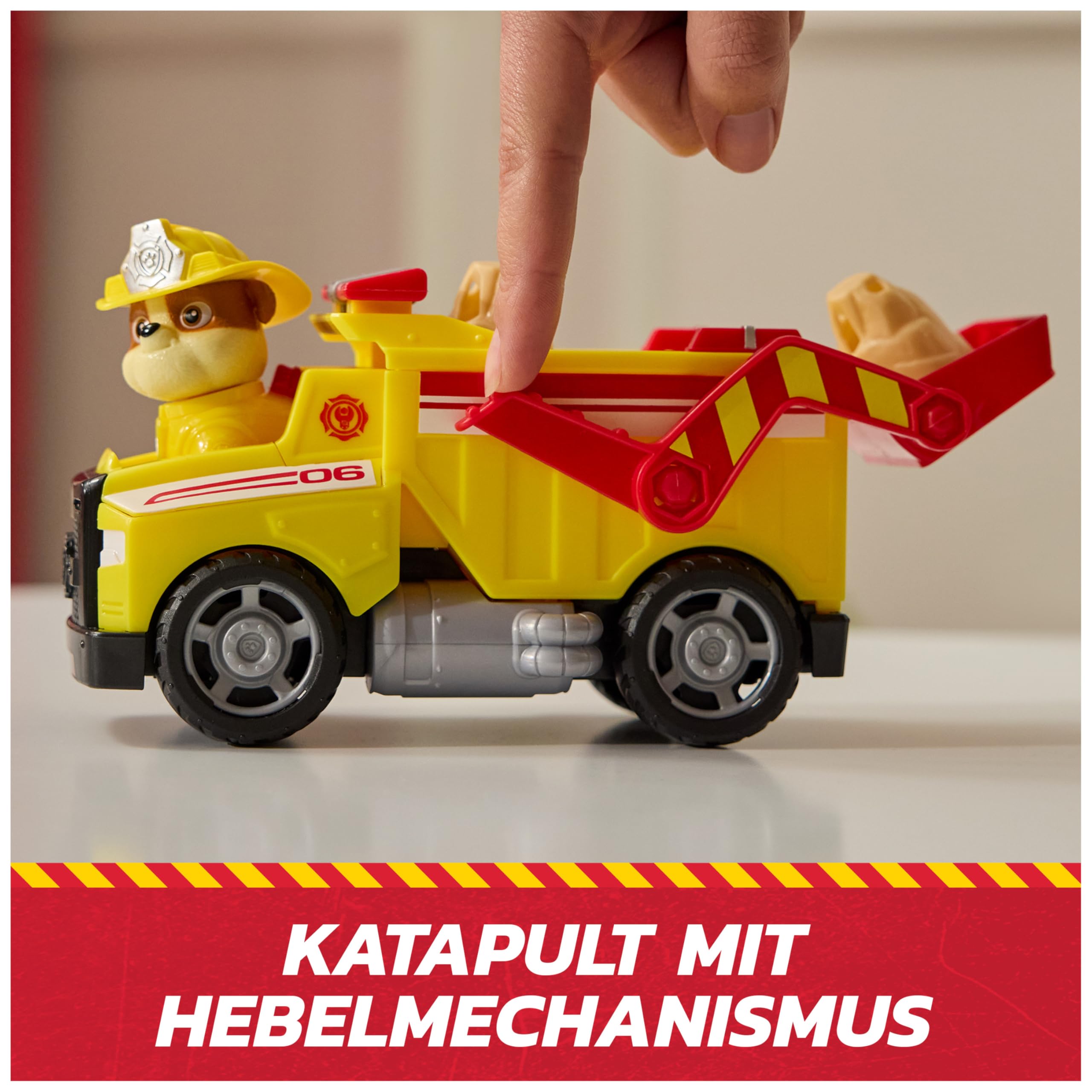 Paw Patrol Rubble Rescue Fire Dump Truck - 20.3 cm Vehicle with 5 cm Rubble Figure | Ages 3+ 5
