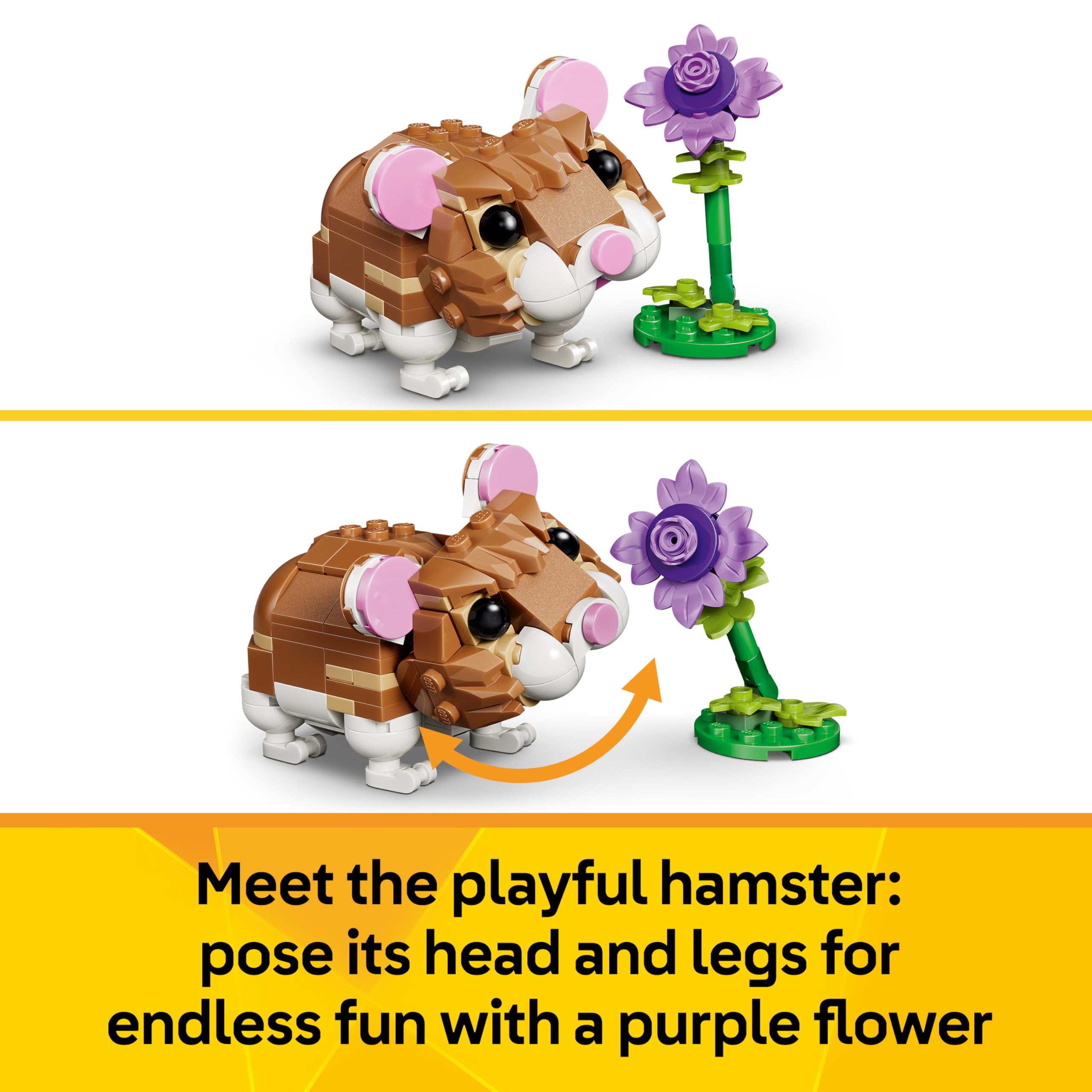 LEGO Creator 3in1 Cute Hamster with a Flower Building Set | 166 Pieces | Ages 7+ 4