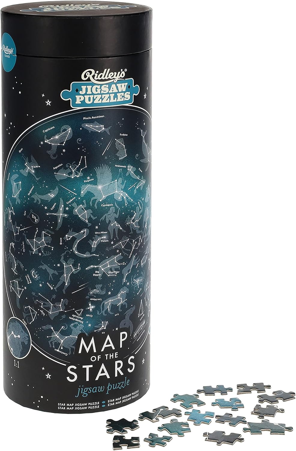 Ridley's Map of the Stars 1000-Piece Jigsaw Puzzle - Circular Astronomy Puzzle for Adults