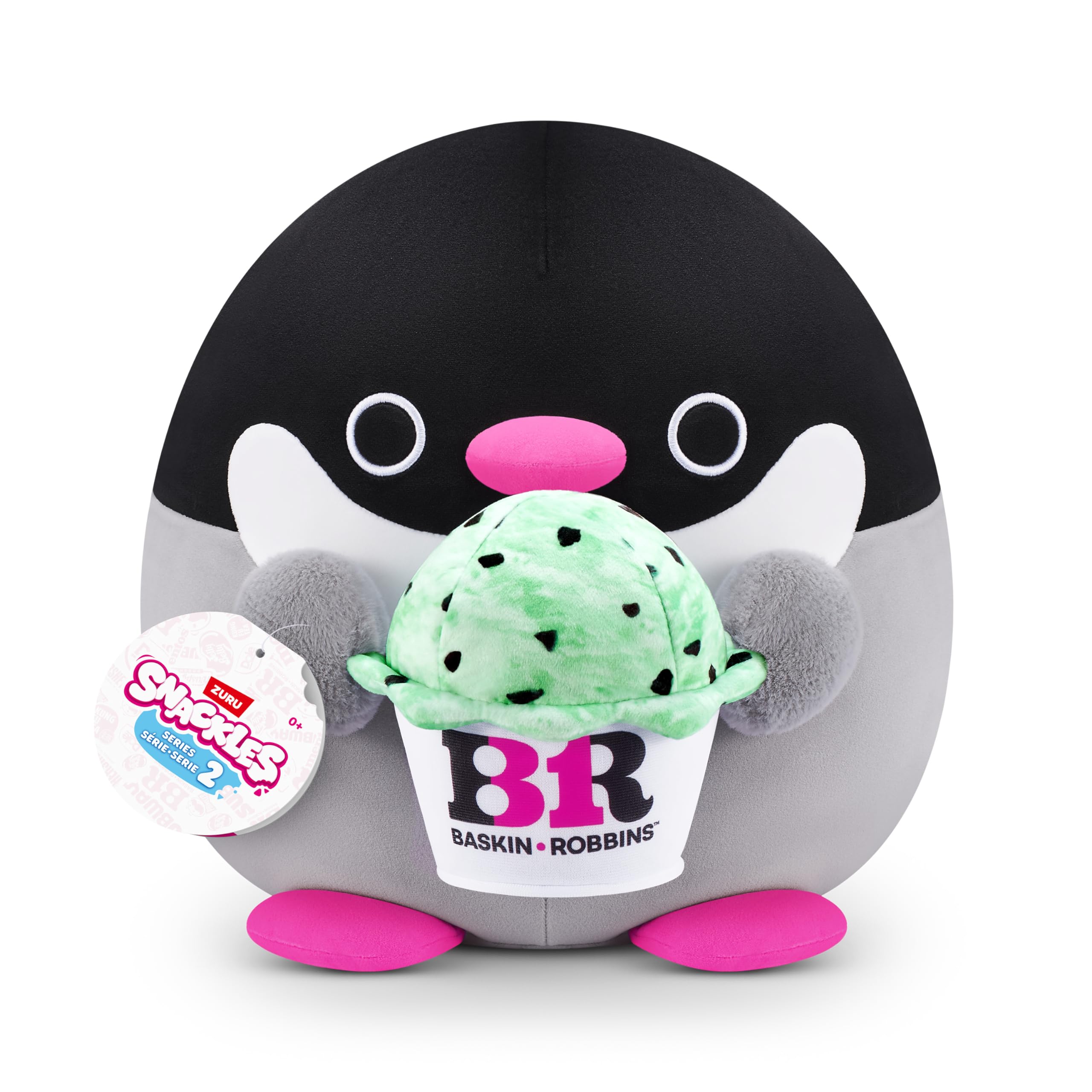 Snackles Serie 2 Pinguin (Baskin Robbins) – Superweiches 35 cm großes Plüsch-Sammelspielzeug