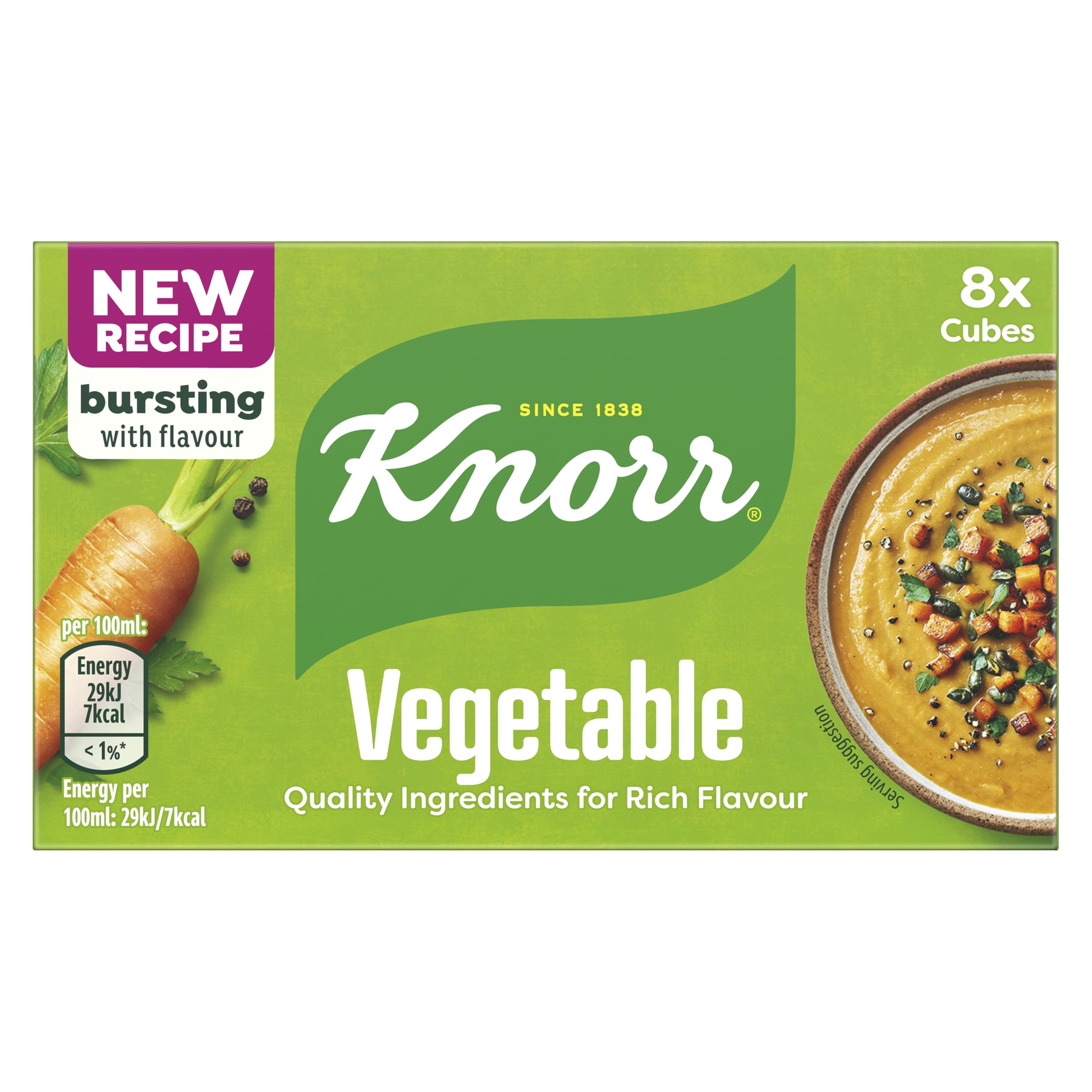 Knorr Vegetable Stock Cubes - Richer Flavour, Gluten-Free | 8 x 10g Cubes 1