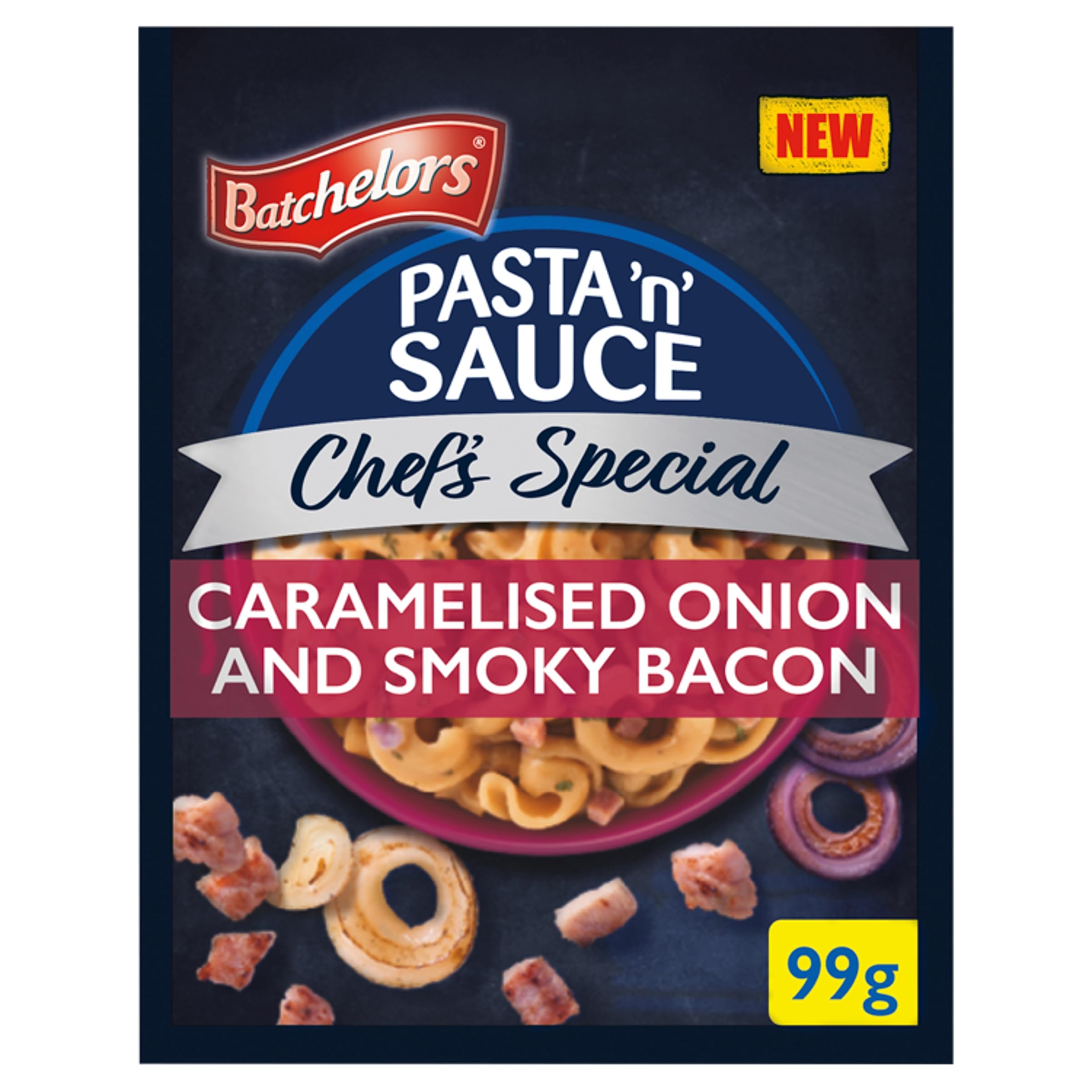 Batchelors Pasta 'n' Sauce Chef's Special Caramelised Onion & Smoky Bacon Instant Meal | 99g Pack 1