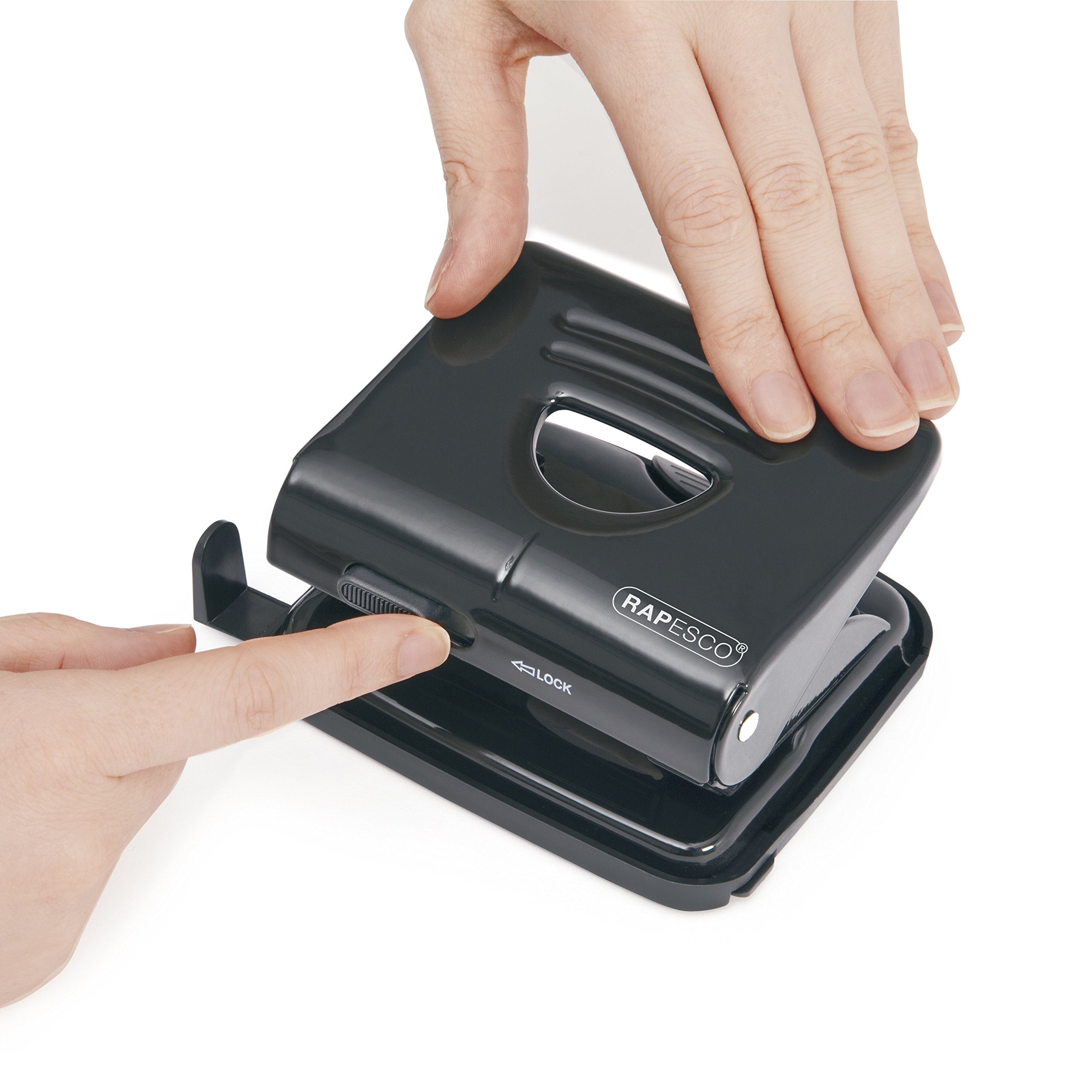RAPESCO 1030 2-Hole Metal Punch - 25 Sheet Capacity, Black | 80mm Center Distance 2