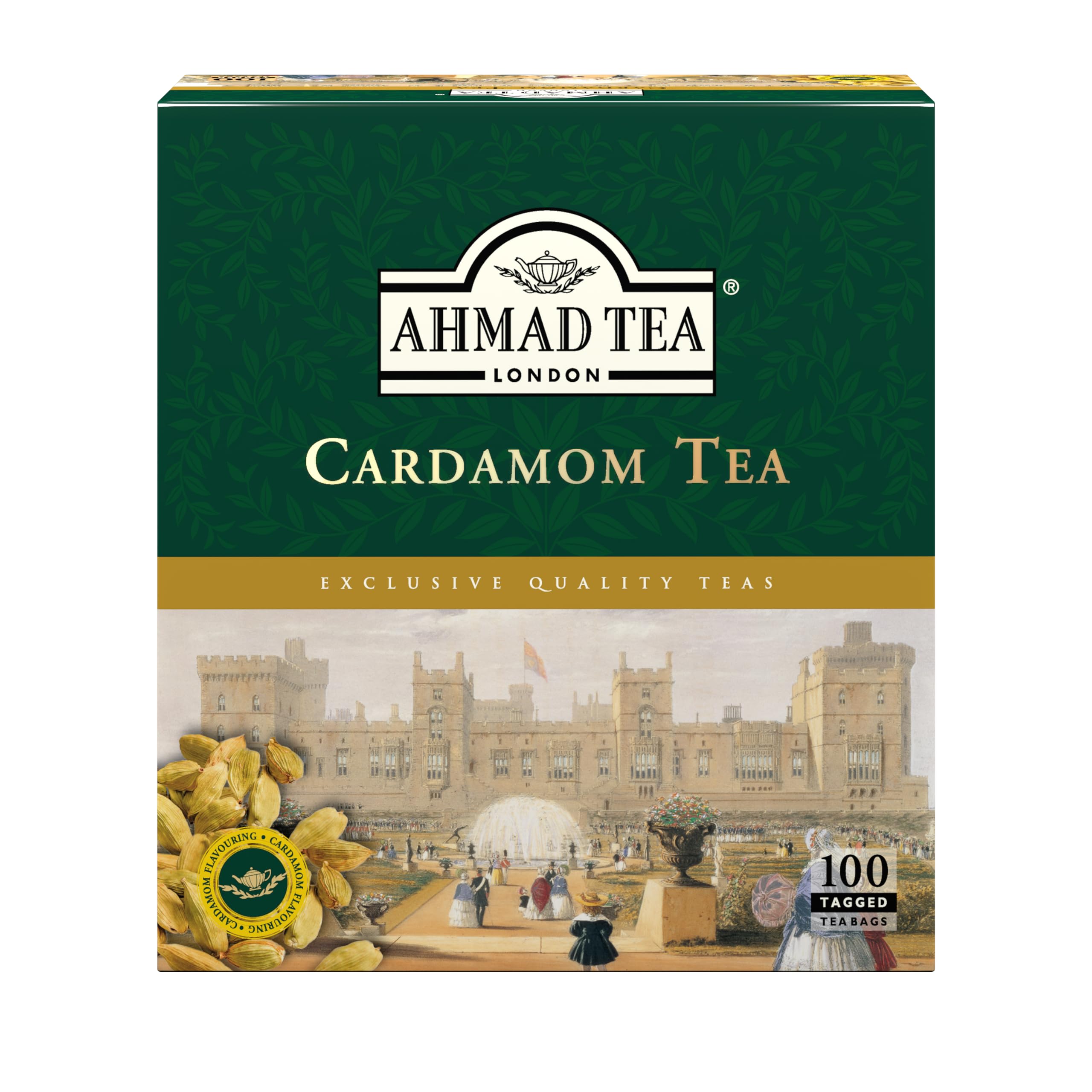 Ahmad Tea Cardamom Black Tea - 100 String-and-Tag Teabags | Great Taste Award Winner