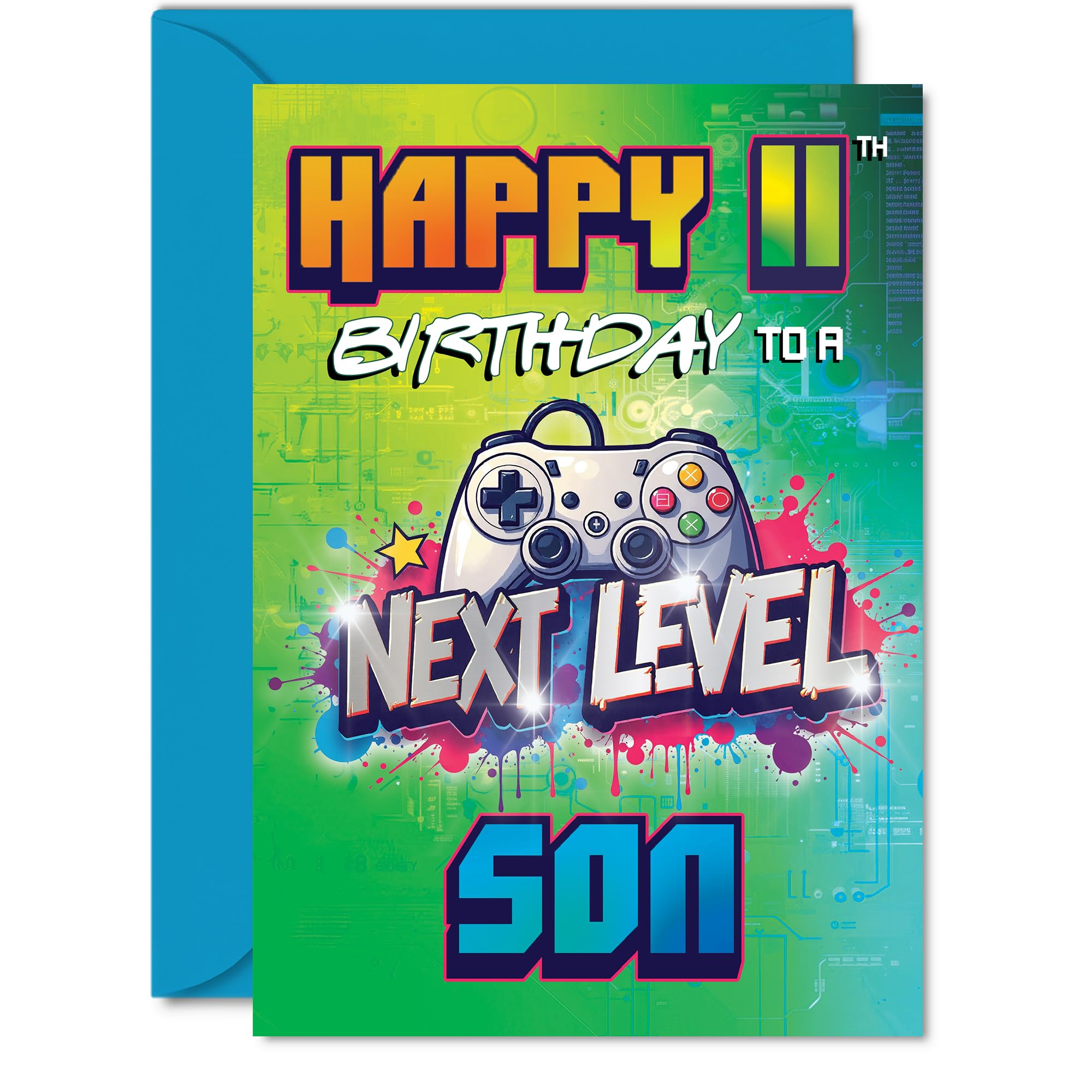 Giftzie 11th Birthday Card for Son - A5 Next Level Greeting Card | Uncoated Interior for No Smudging