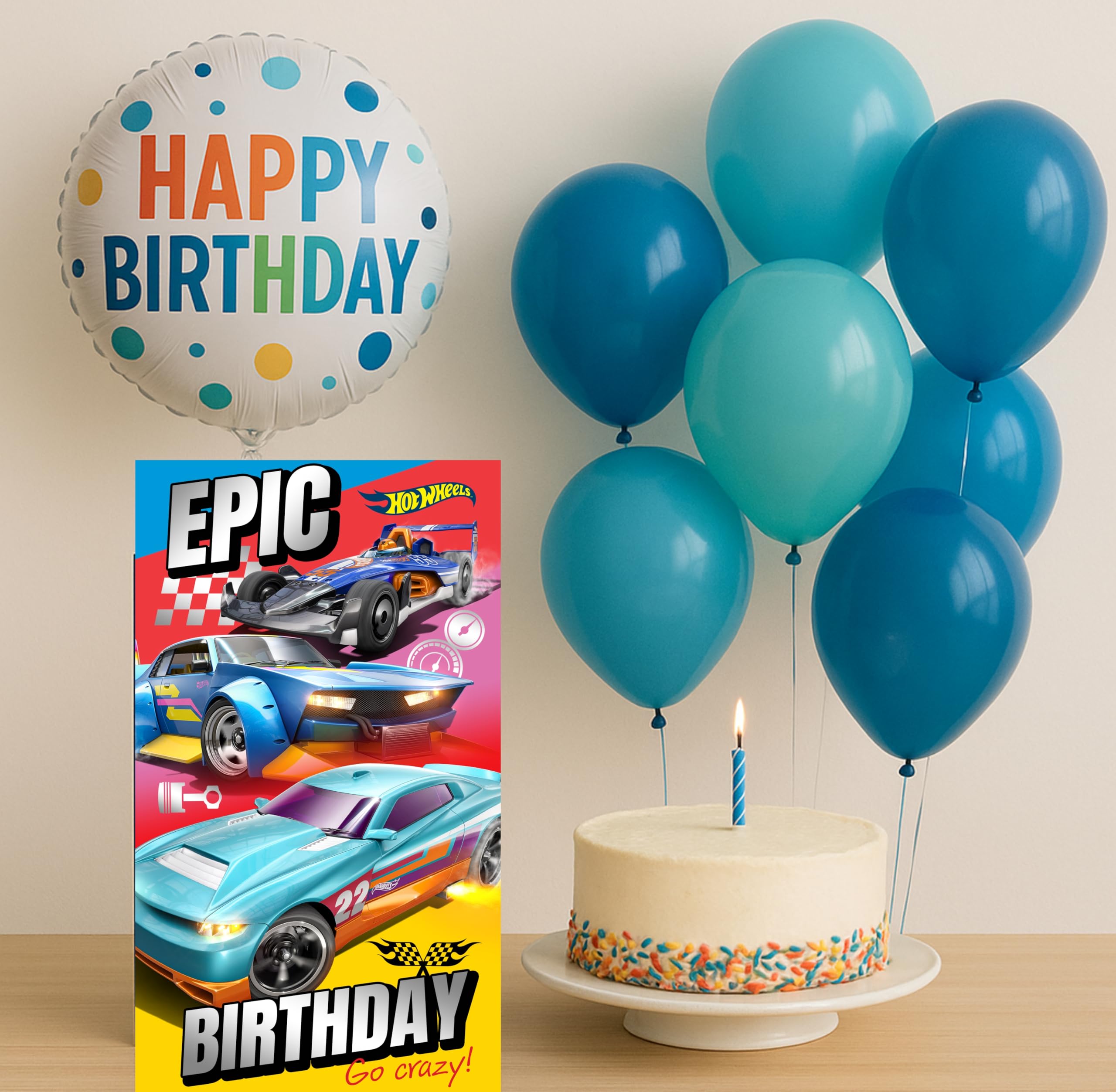 Danilo Promotions LTD Hot Wheels Birthday Cards - Set of 10 | Standard Size 22.86cm x 12.7cm
