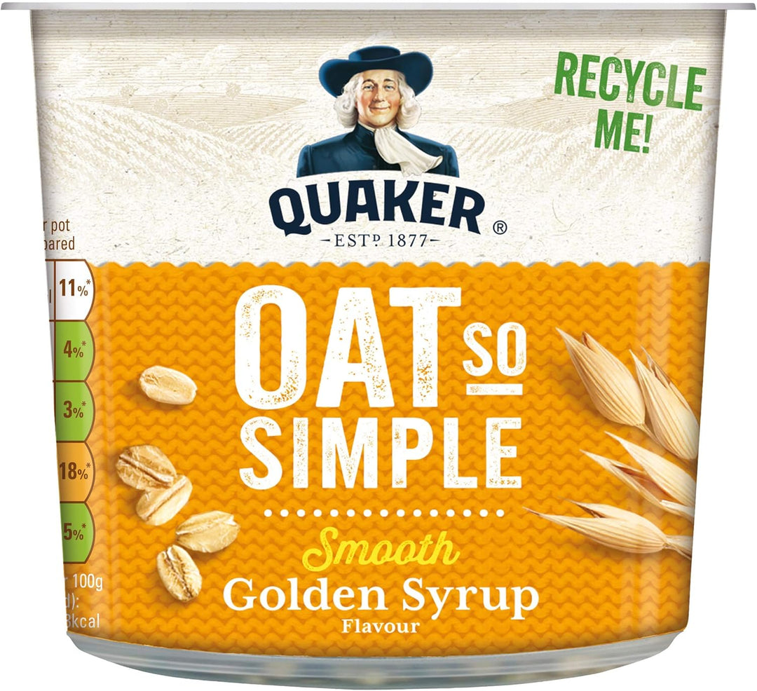 Quaker Oat So Simple Golden Syrup Porridge Pots, 57g (Pack of 8)