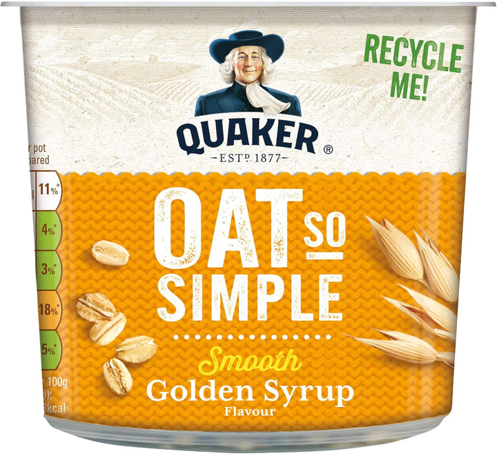 Quaker Oat So Simple Golden Syrup Porridge Pots, 57g (Pack of 8)