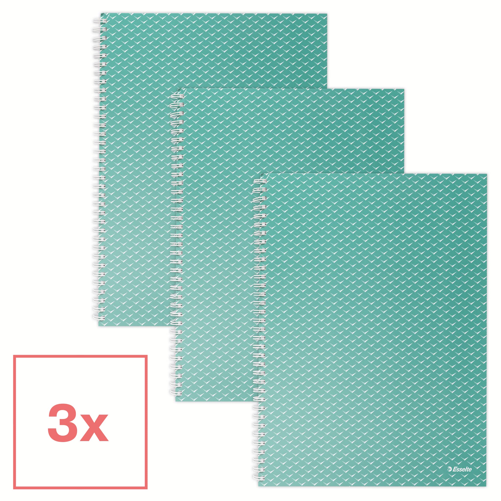 Esselte A4 Wirebound Notebook Ruled, 100 Sheets/200 Pages, Green | Colour'Breeze Embossed Cover 3