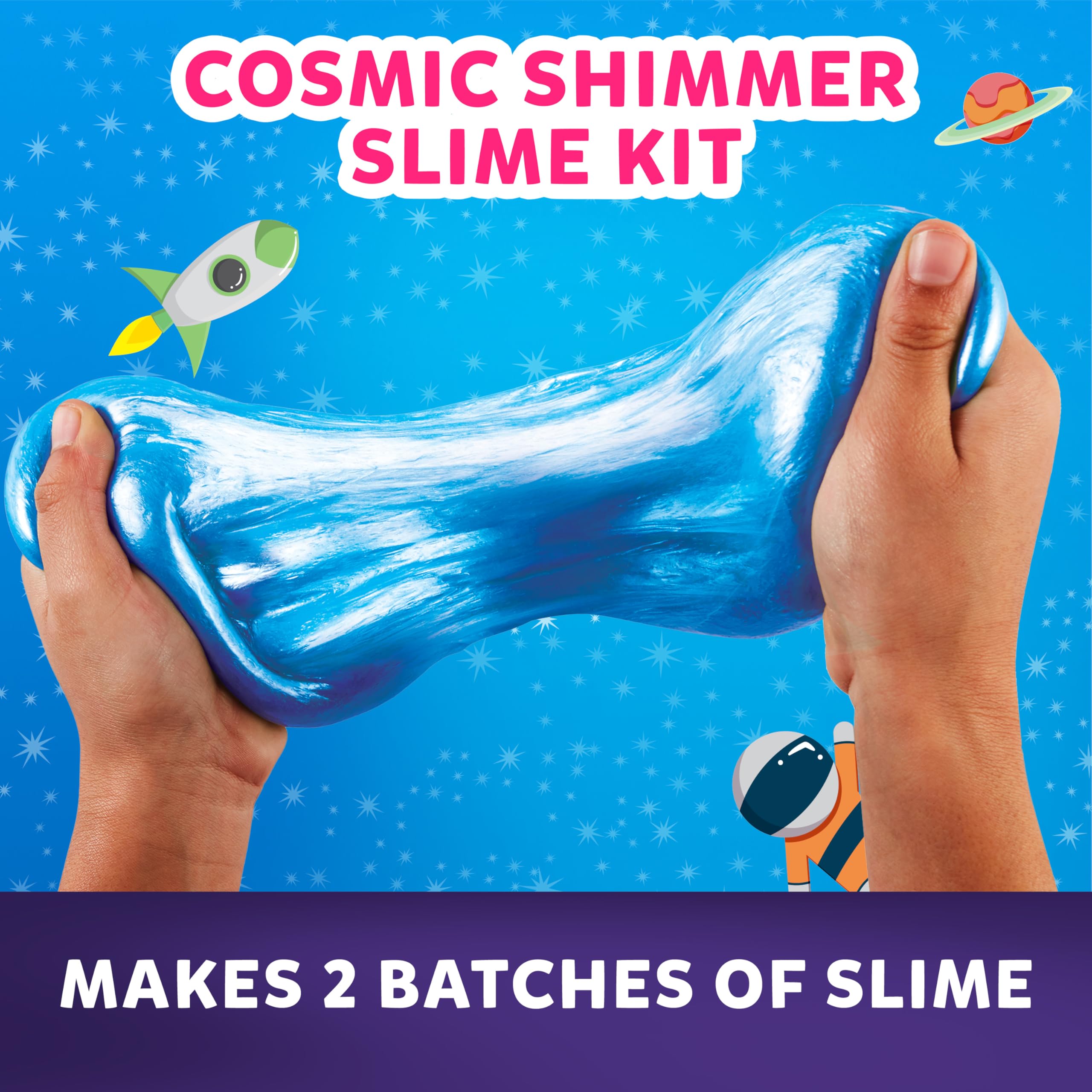 Elmer's Cosmic Shimmer Slime Kit - Metallic Blue & Purple Glue with Magical Liquid Activator 3