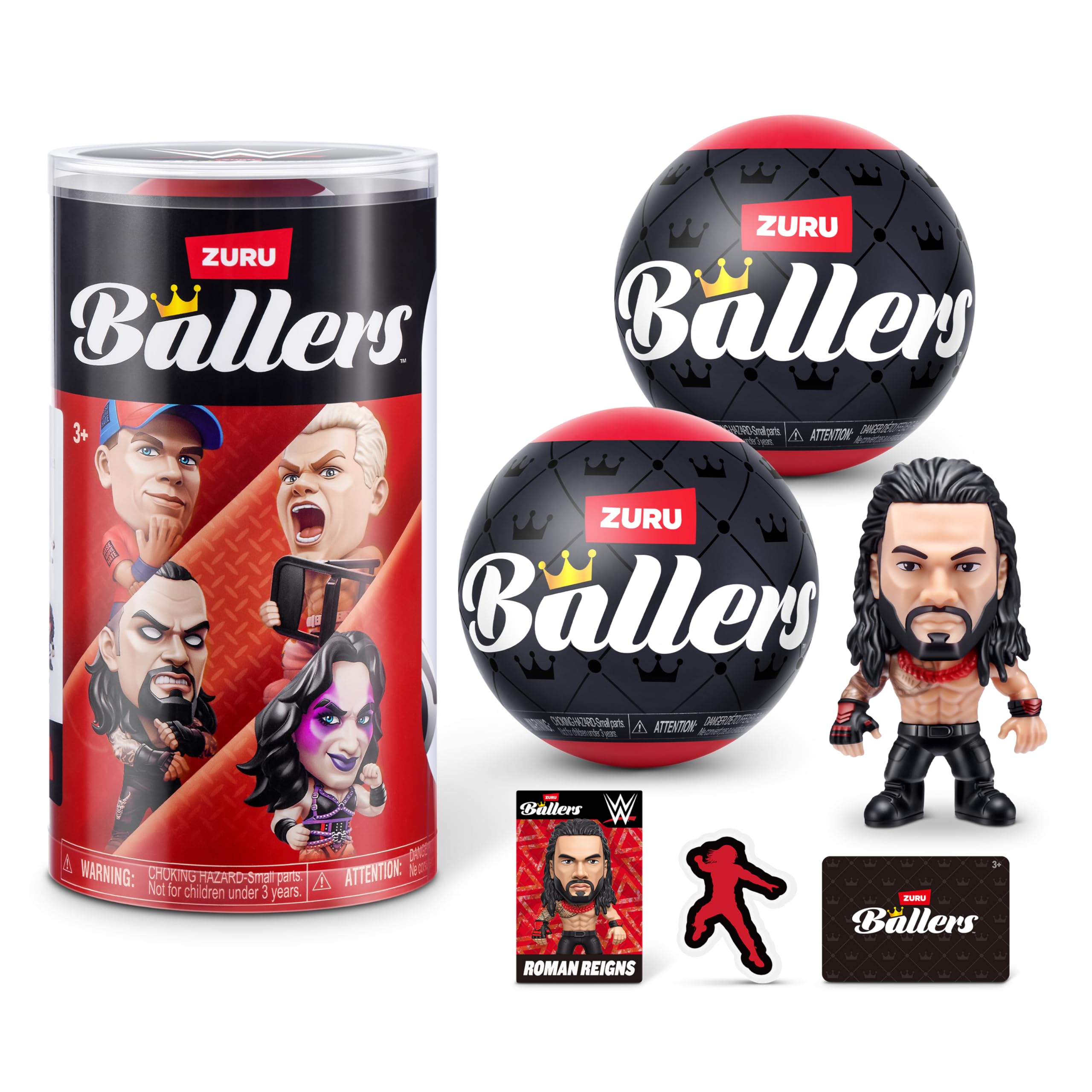 ZURU BALLERS WWE Series 1 Action Figure Playset - 2 Pack | Collectible Wrestlers | Ages 3+ 1