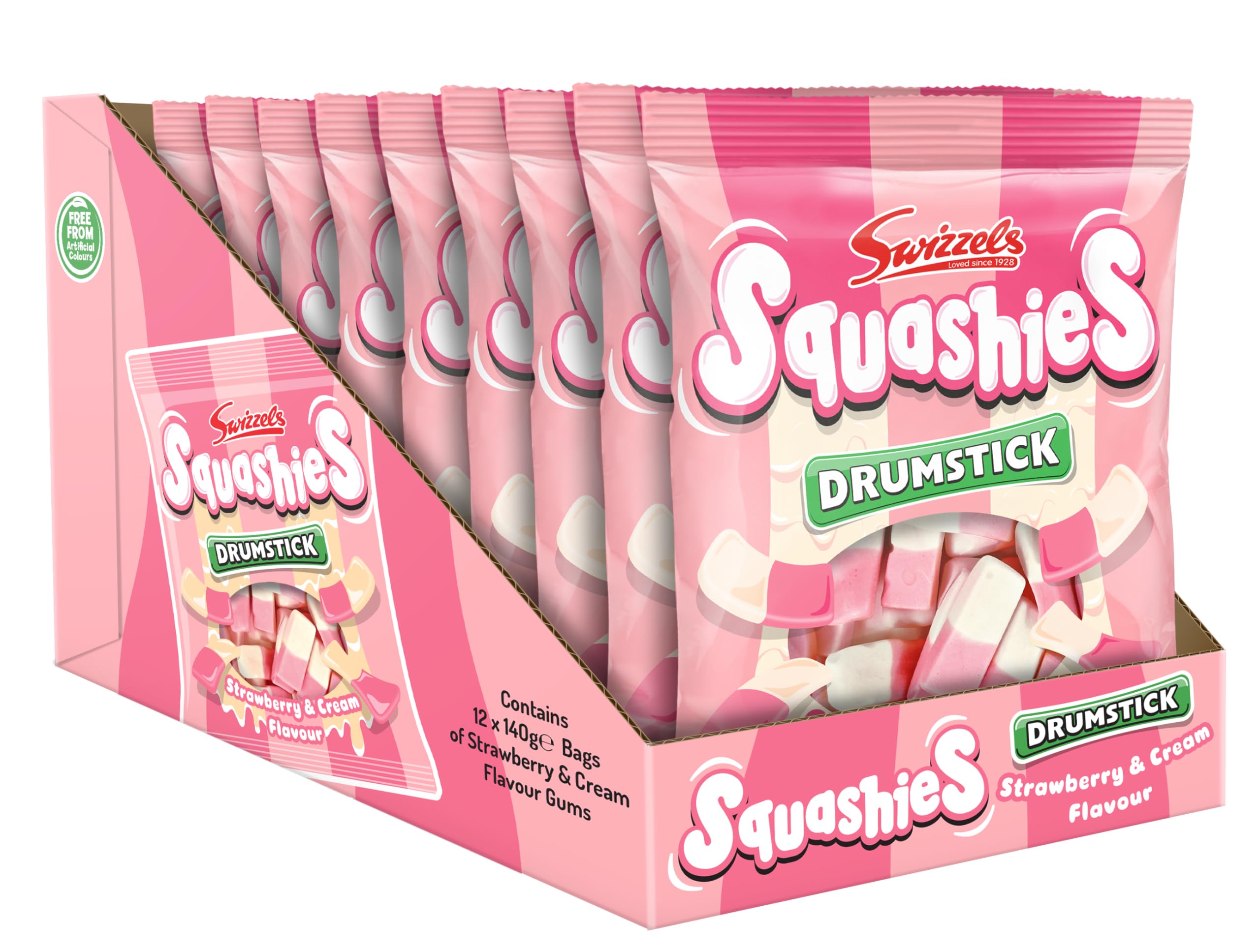 Swizzels Squashies Strawberry and Cream Flavour Sweets | 12 x 140g Bags 1