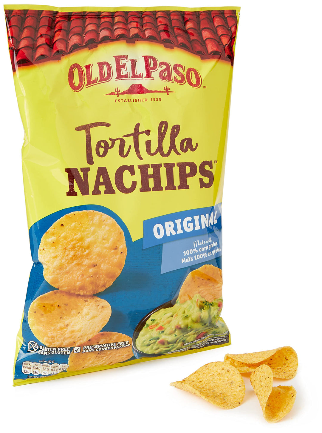 Old El Paso Gluten Free Crunchy Original Tortilla Chips 185g (Pack of 5)
