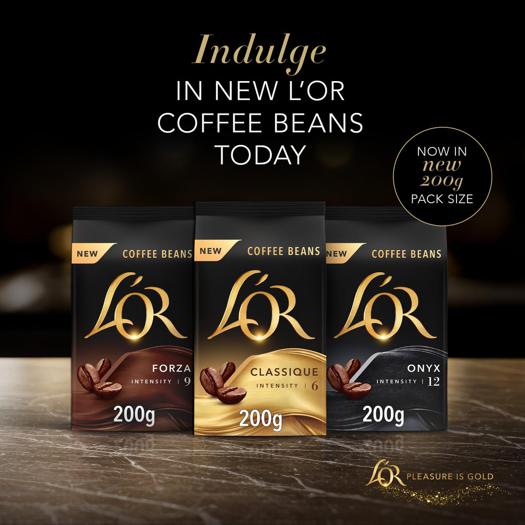 L'OR Classique Coffee Beans 200g Intensity 6 - Balanced & Smooth with Citrus Notes (Pack of 4, 800g Total)