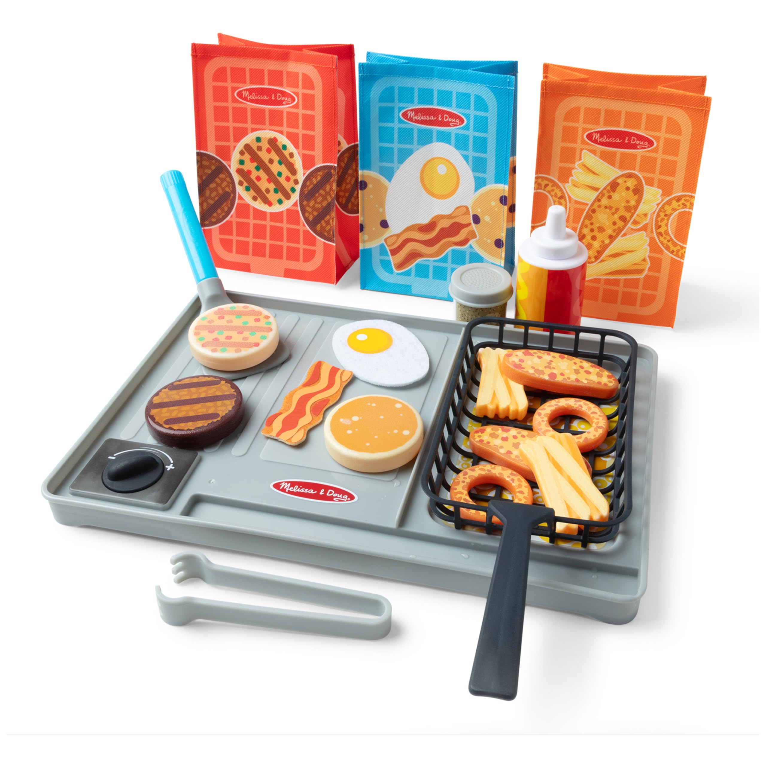 Melissa & Doug Flip & Fry Grill Play Set with Water WOW! Colour Reveal Food | Ages 3+ 1