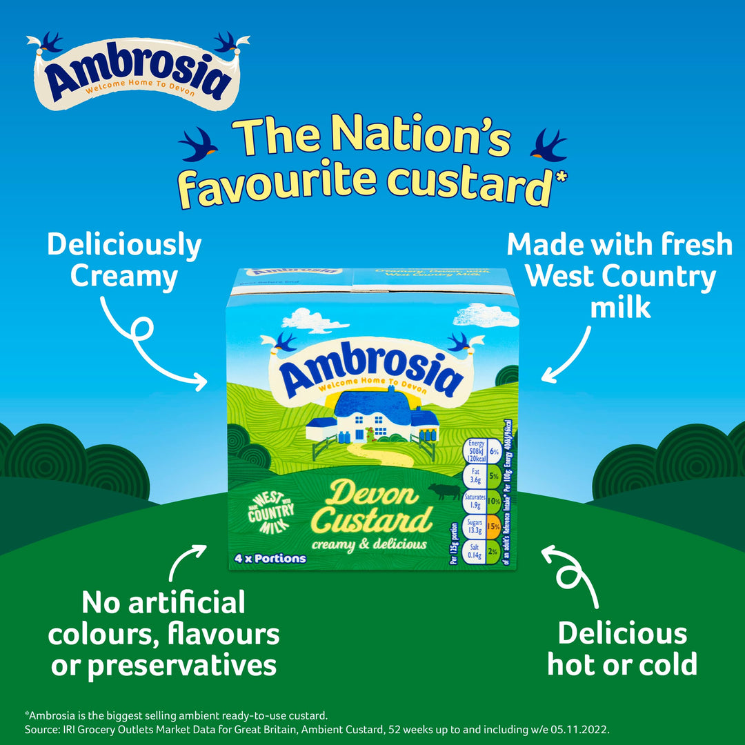 Ambrosia Devon Custard - Creamy & Delicious Ready-to-Eat Dessert