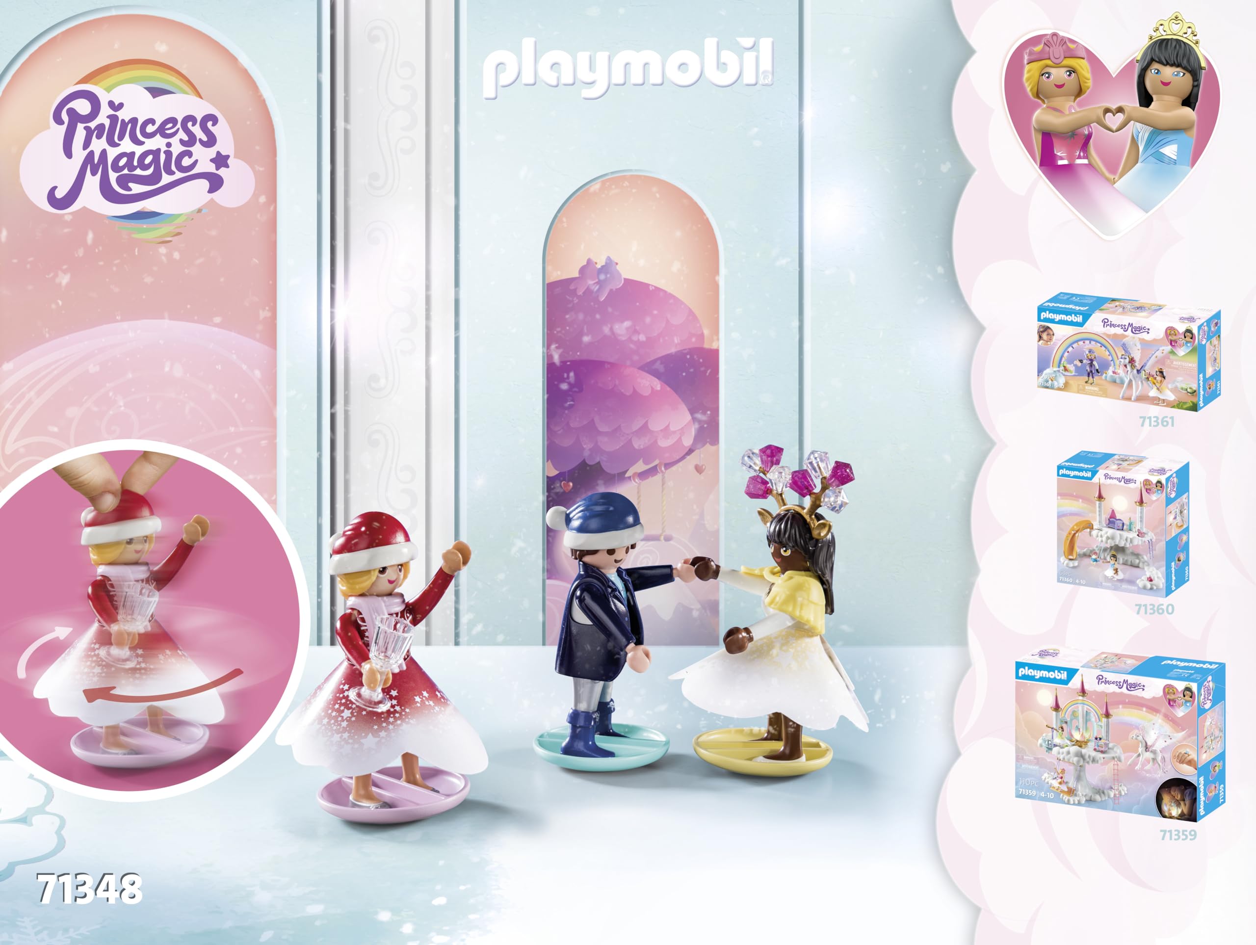 PLAYMOBIL 71348 Advent Calendar: Christmas under the Rainbow - 83-Piece Playset for Ages 4+ 5