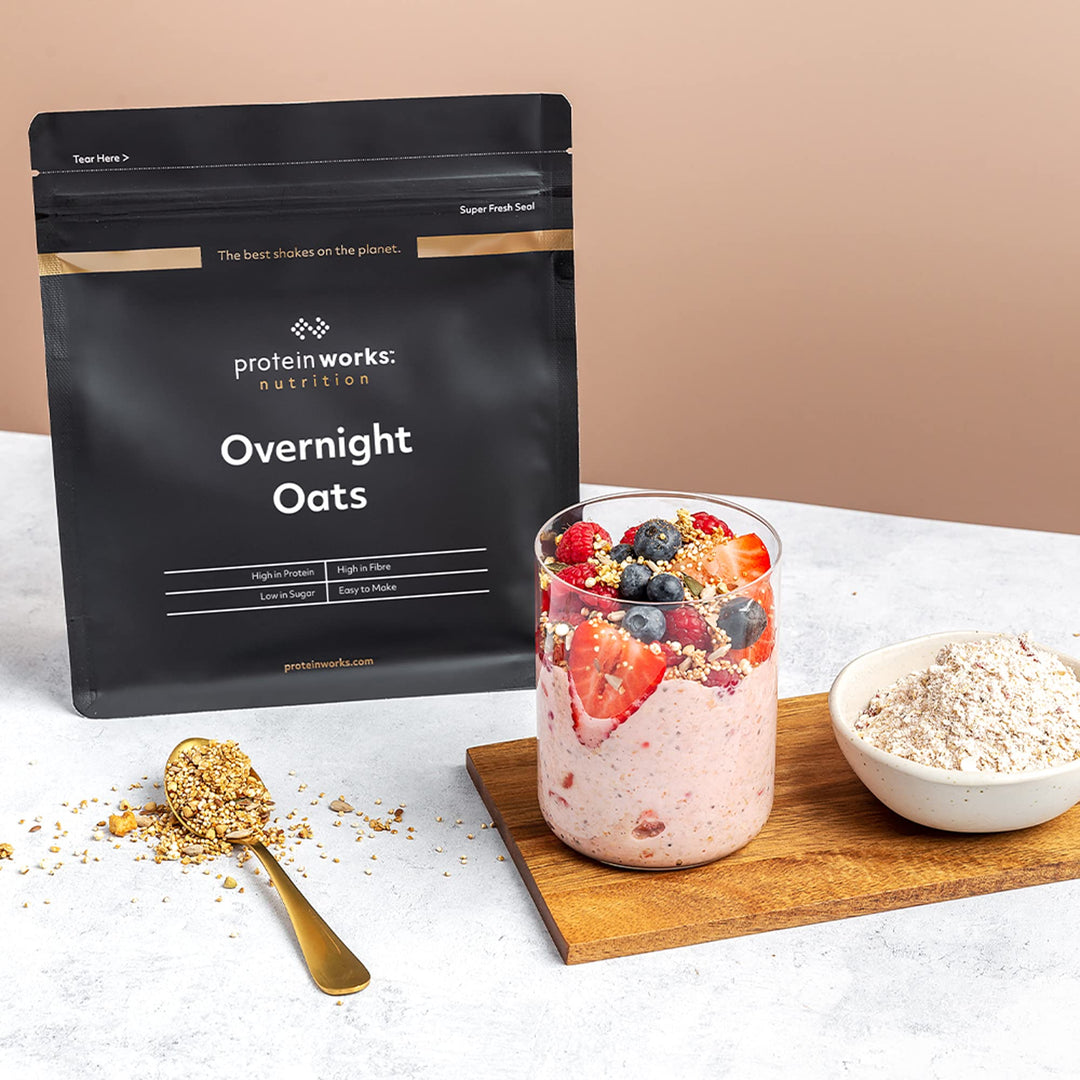 Protein Works - Dark Choc Raspberry Overnight Oats | High Protein, Low Sugar Breakfast | 500 g