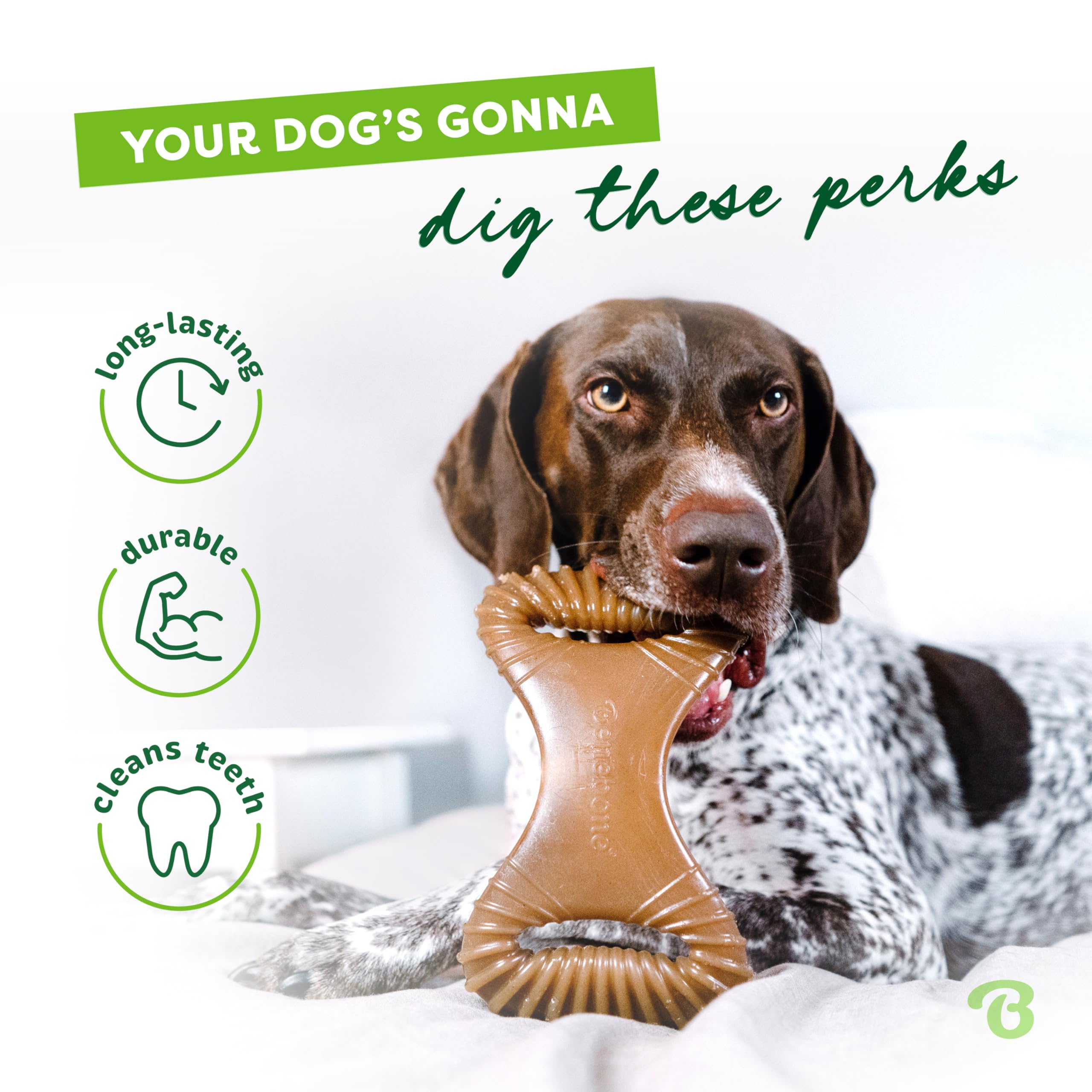 Benebone Indestructible Dental Dog Chew Toy - Real Bacon Flavor | Medium Dogs | Heavy Duty 3