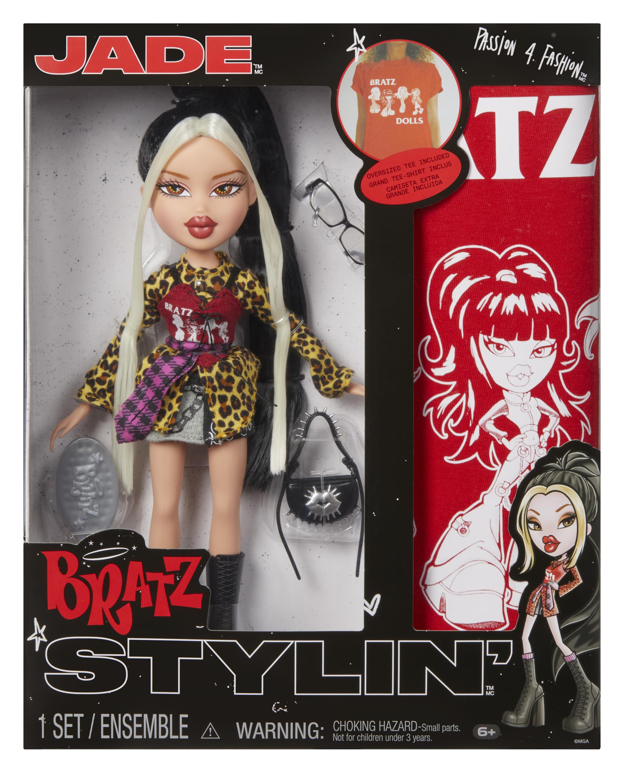 Bratz Stylin' Jade Fashion Doll with Customizable T-Shirt and Accessories 1