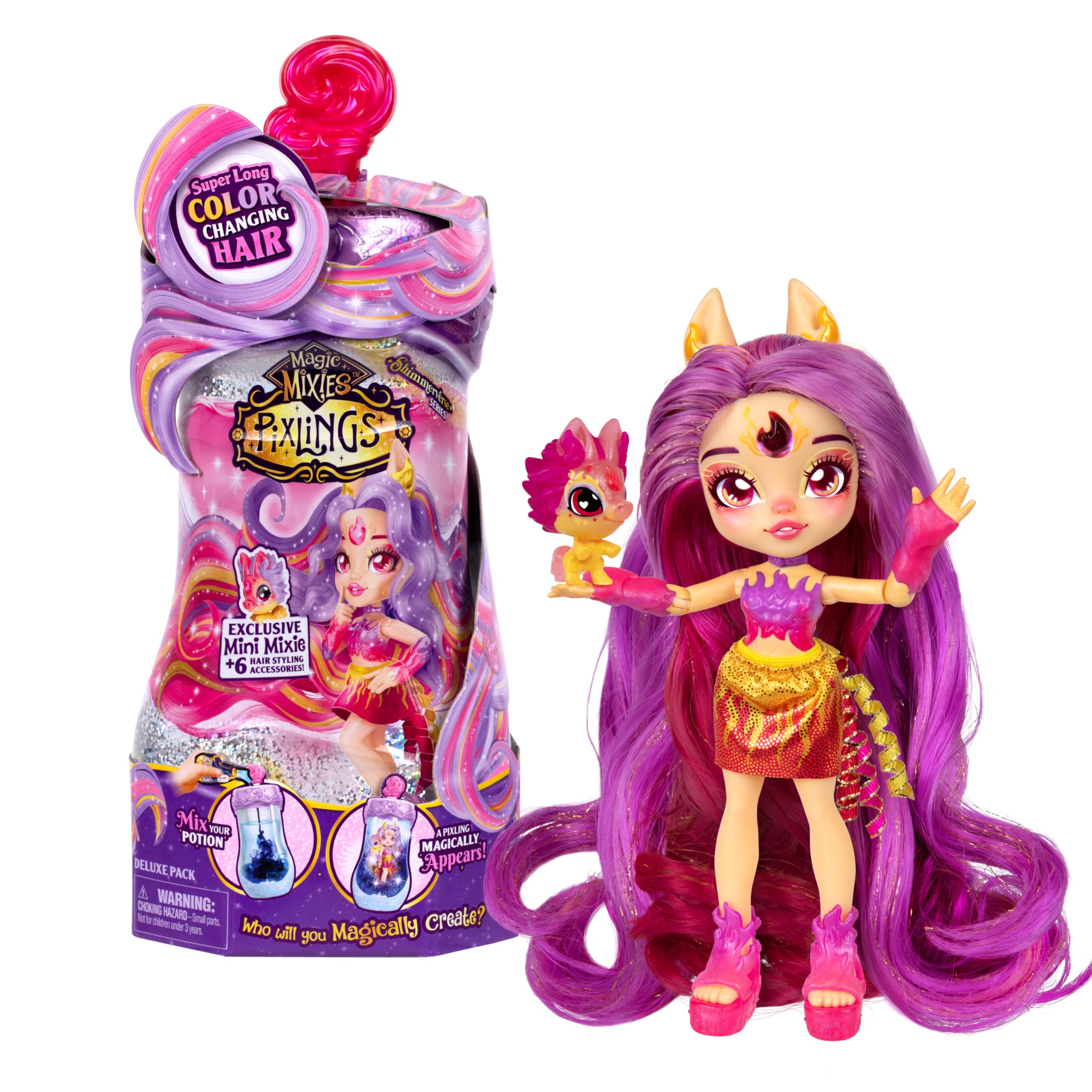 Magic Mixies Pixlings Deluxe Pack - Pippa the Firehorse with Shimmer Reveal & Mini Mixie 1