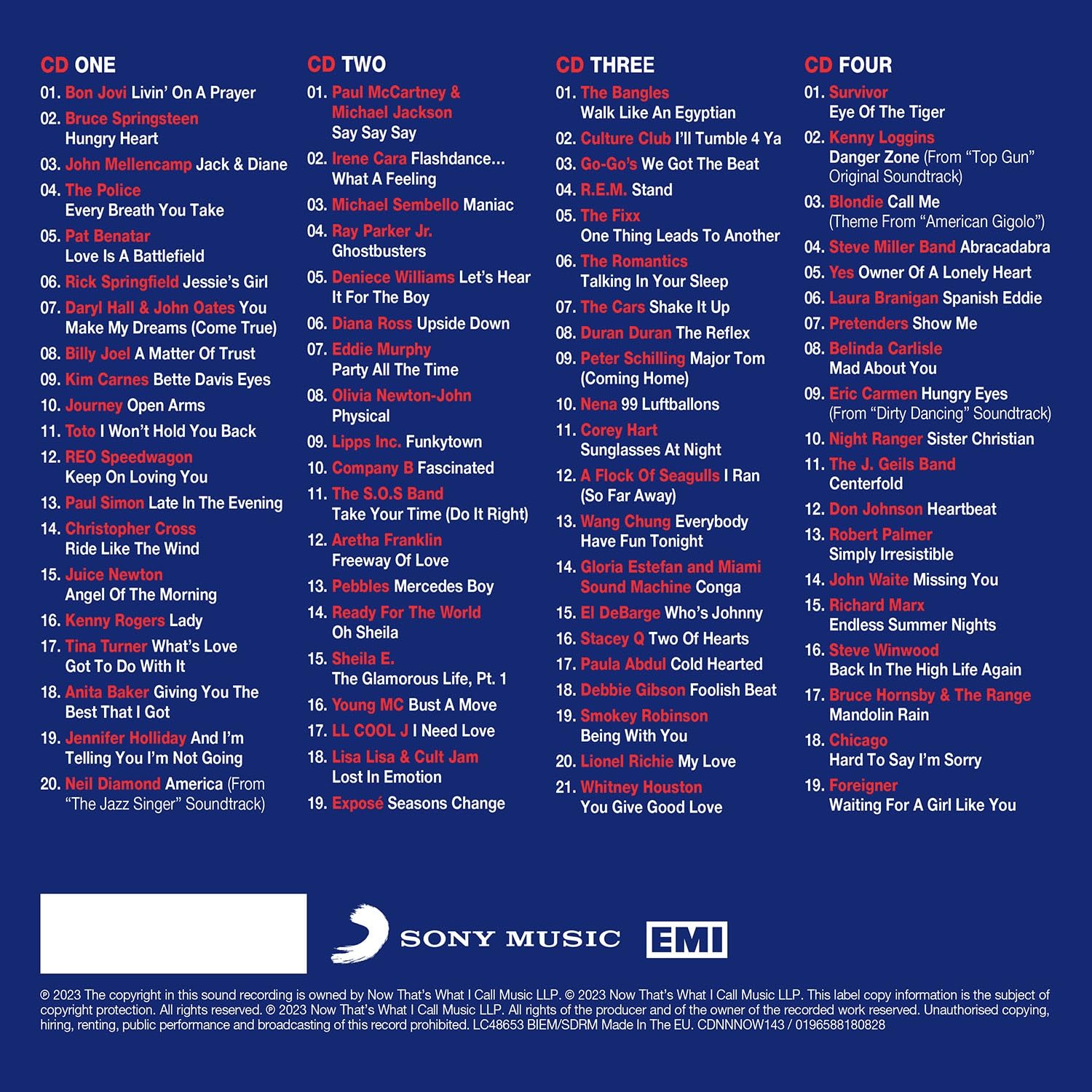 NOW That’s What I Call USA: The 80s - 4CD Compilation 4