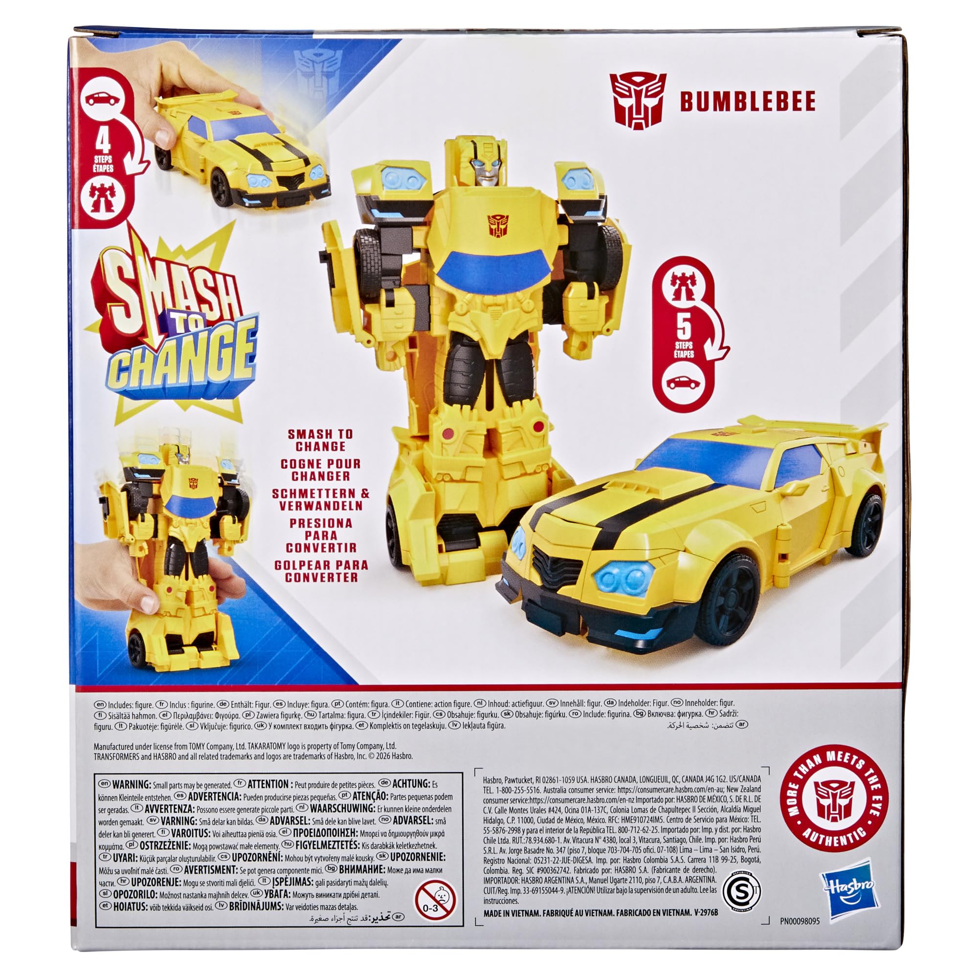 Transformers Bumblebee Smash Changers Action Figure | 8-Inch Robot | Yellow Plastic 6