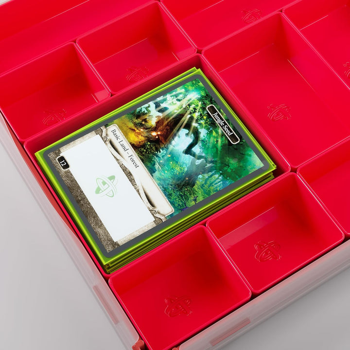 Gamegenic Token Silo XL Red - Board Game Storage with 15 Removable Compartments