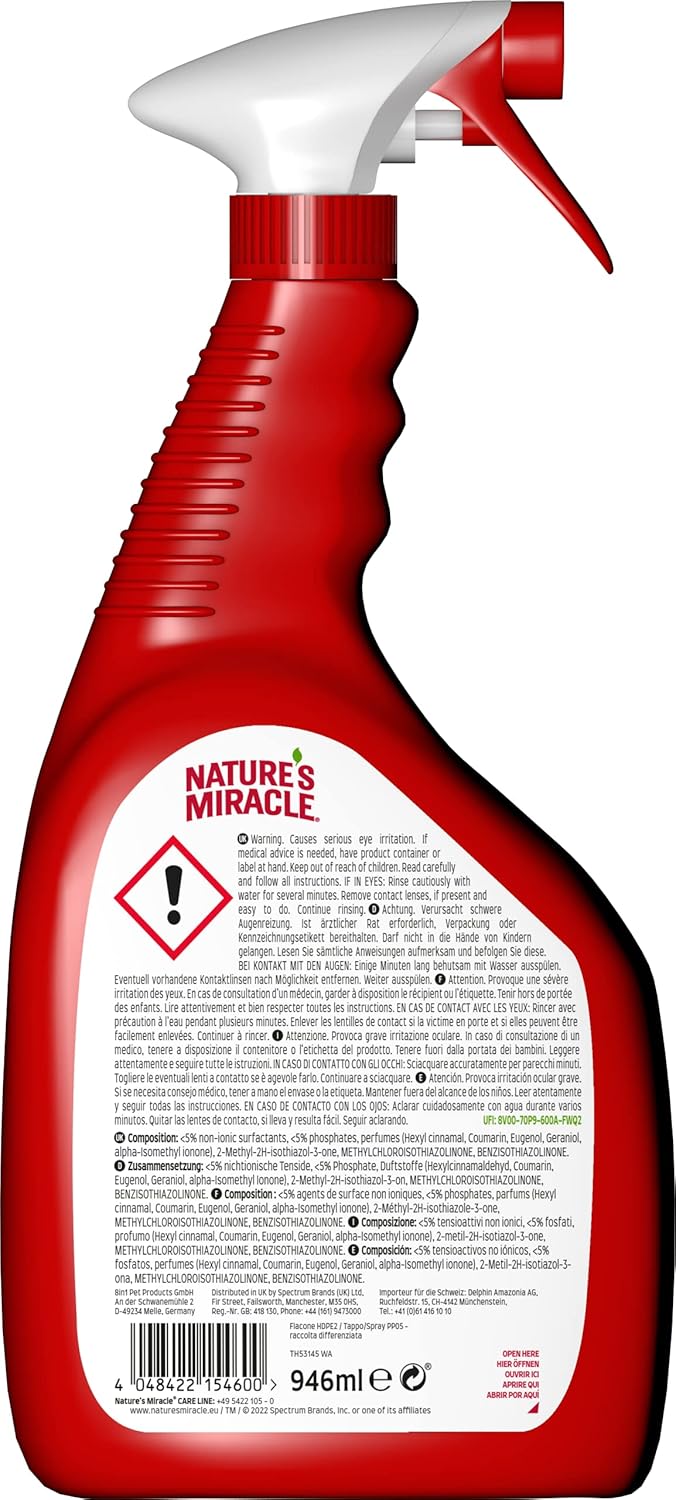 Nature's Miracle Ultimate Cat Stain & Odour Eliminator - Extra Strong Bio-Enzymatic Formula (1.03 kg)