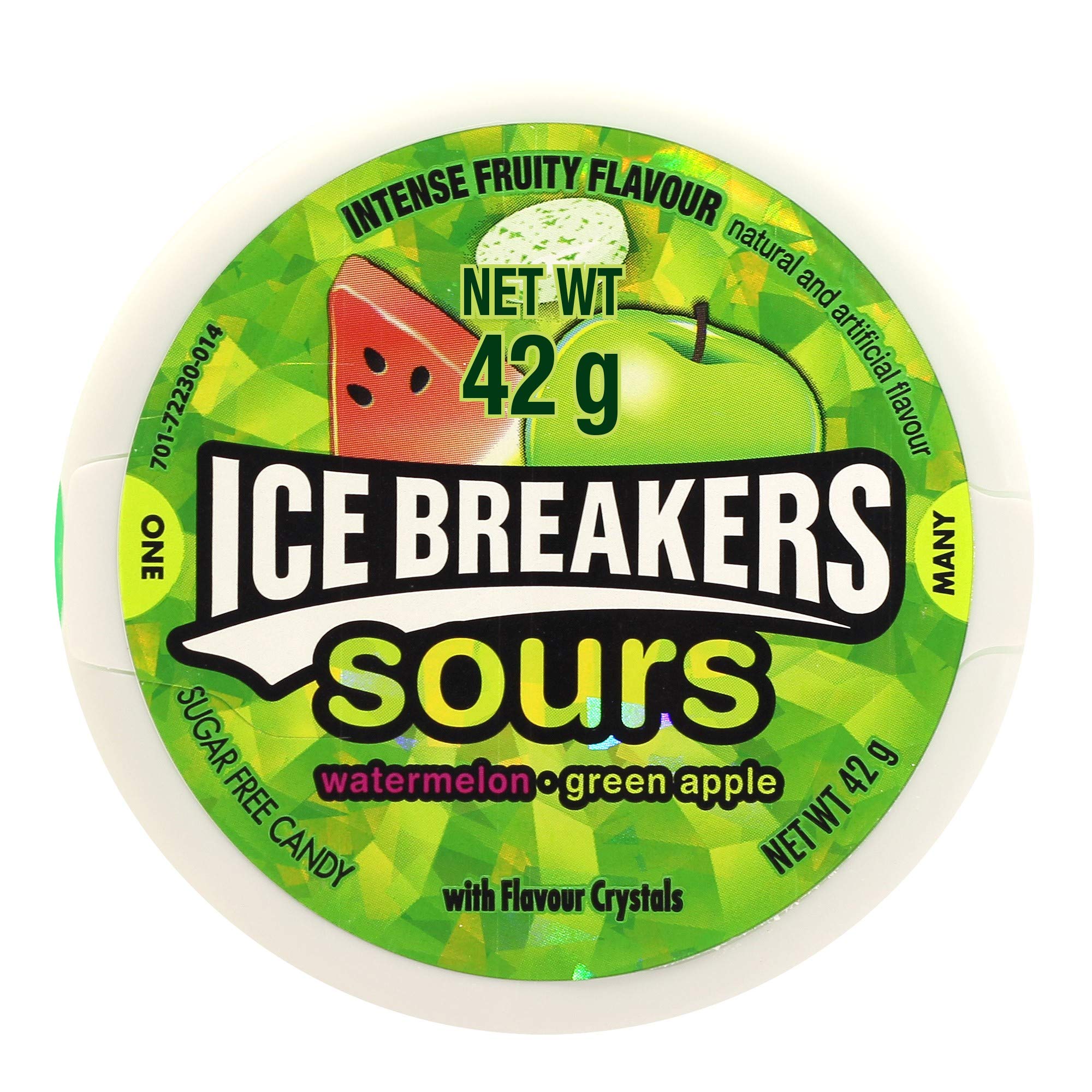 Reese's Ice Breakers Sours Sugar Free Mints - Watermelon & Green Apple Flavor | 8 x 42g Travel Packs