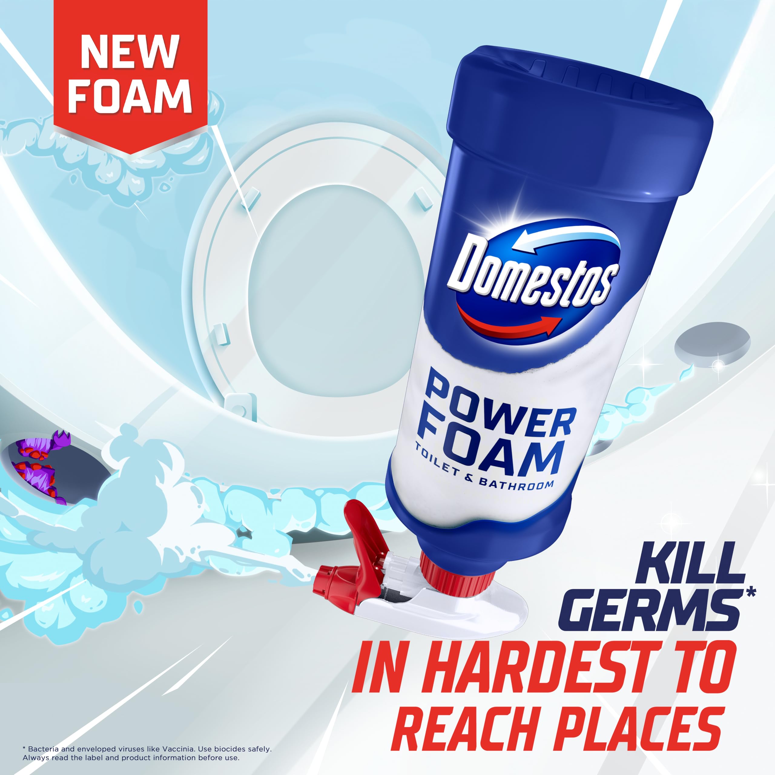 Domestos - Power Foam Arctic Fresh Toilet & Bathroom Cleaner Spray 8