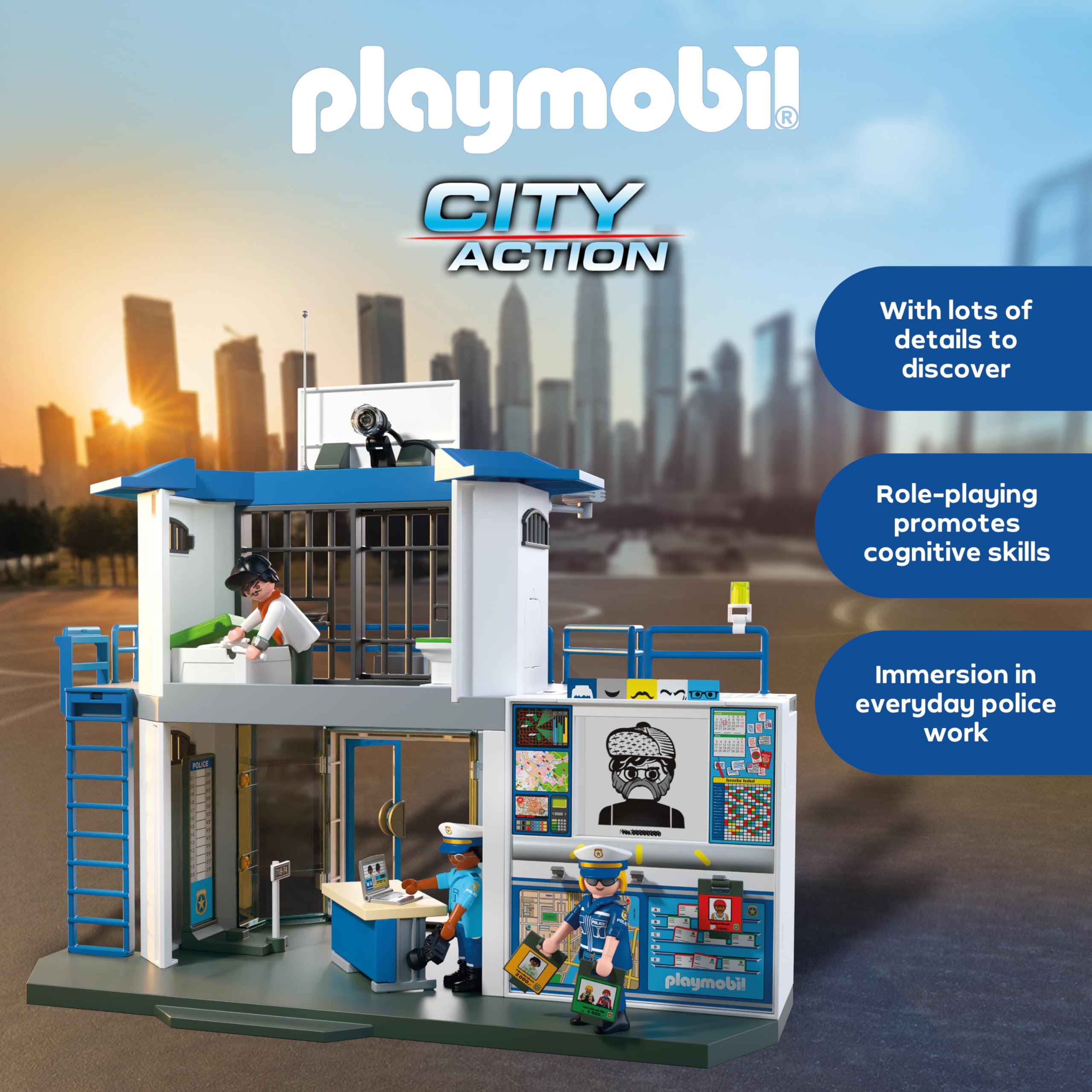 Playmobil Police Station with Investigation Room - Action Playset for Ages 4-10 10