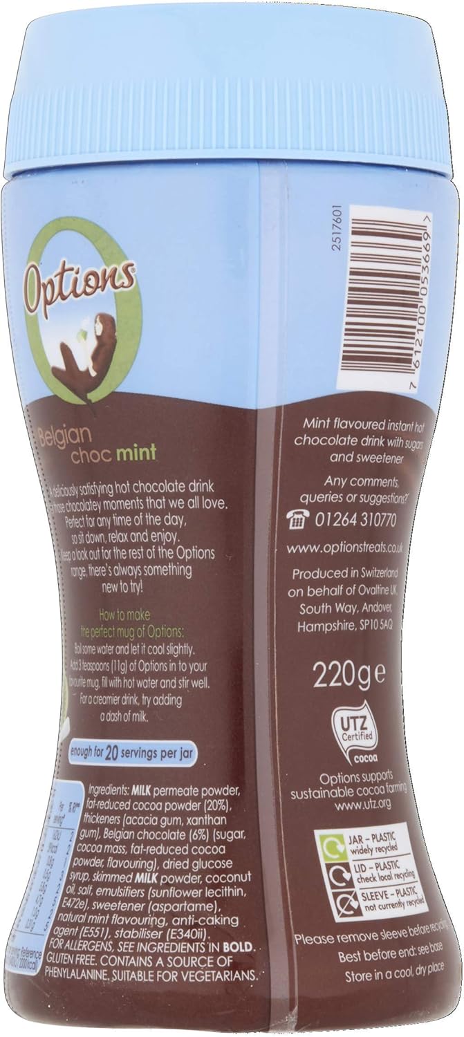 Twinings - Options Mint Hot Chocolate Drink (6 x 220g Jars) 5