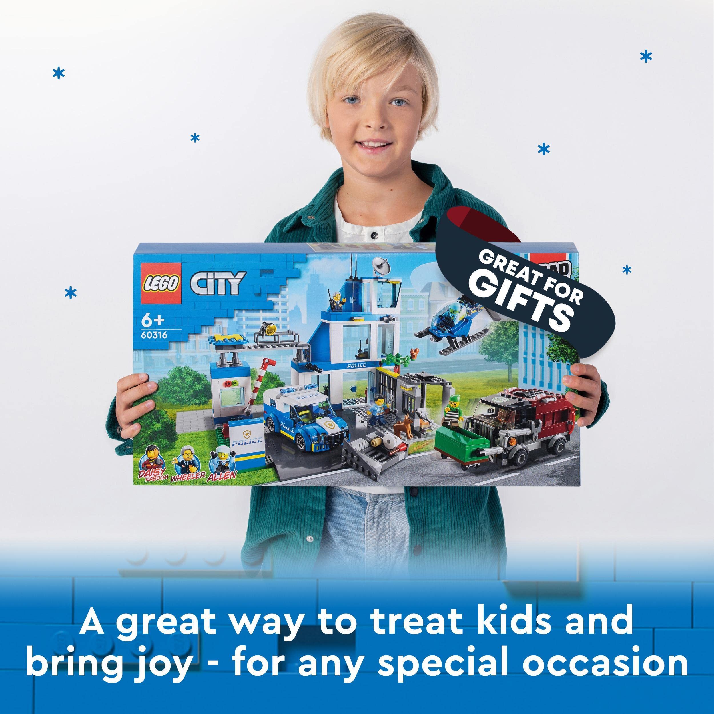 LEGO 60316 City Police Station Playset with Van, Helicopter & Garbage Truck - 668 Pieces 14