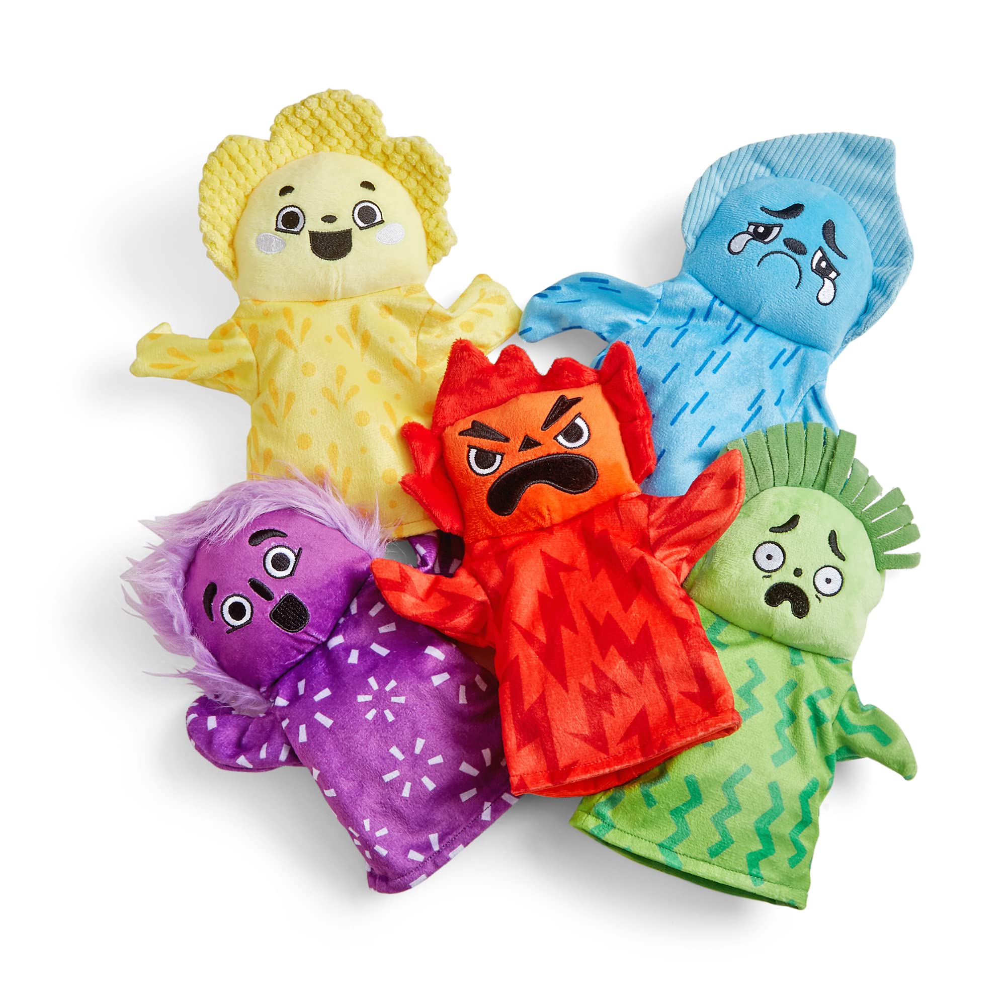 hand2mind Feelings Family Hand Puppets Set - Social Emotional Learning | 5 Pieces | Fabric 1