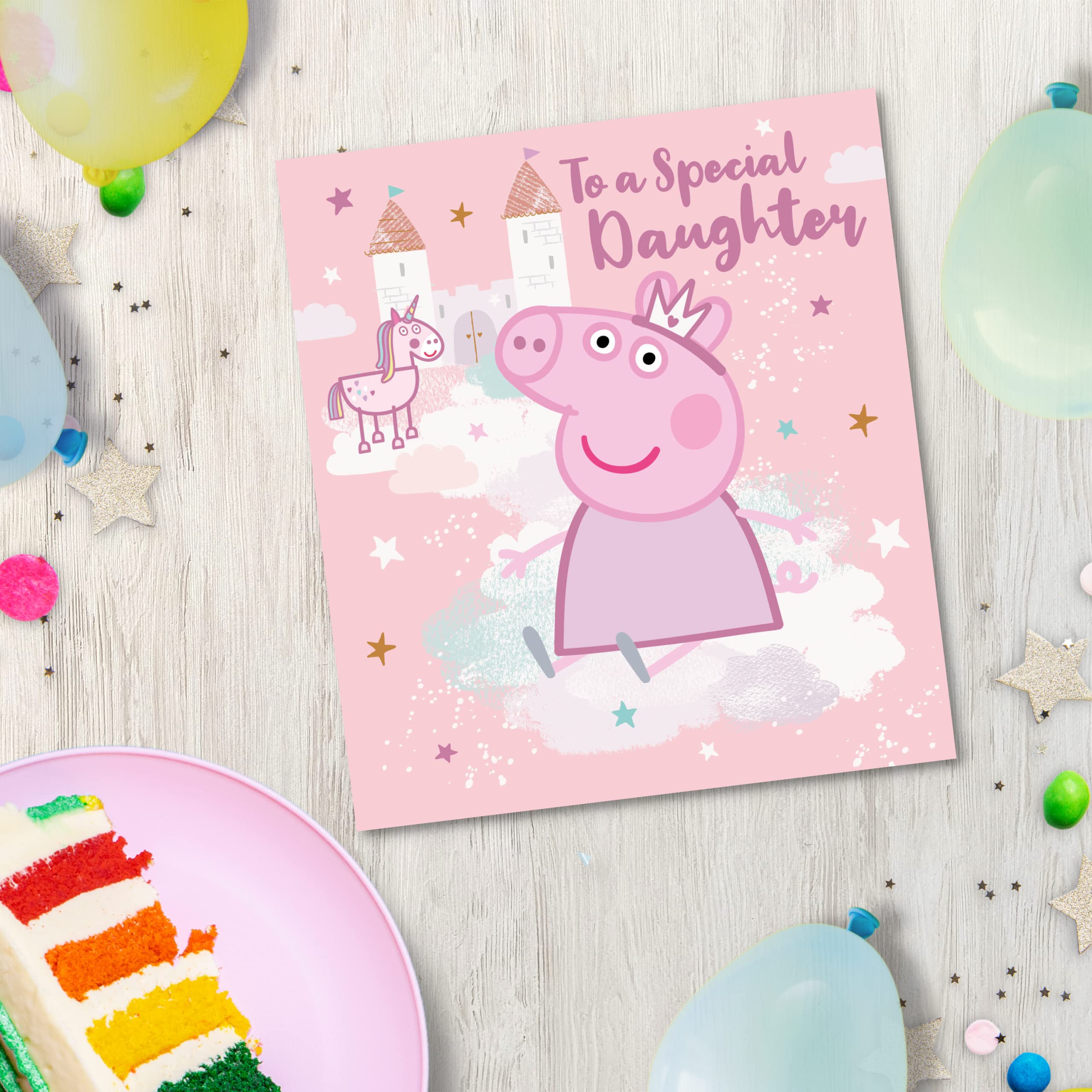 Danilo Promotions LTD Peppa Pig Birthday Card for Daughter | Pink | 7 x 6 Size 5